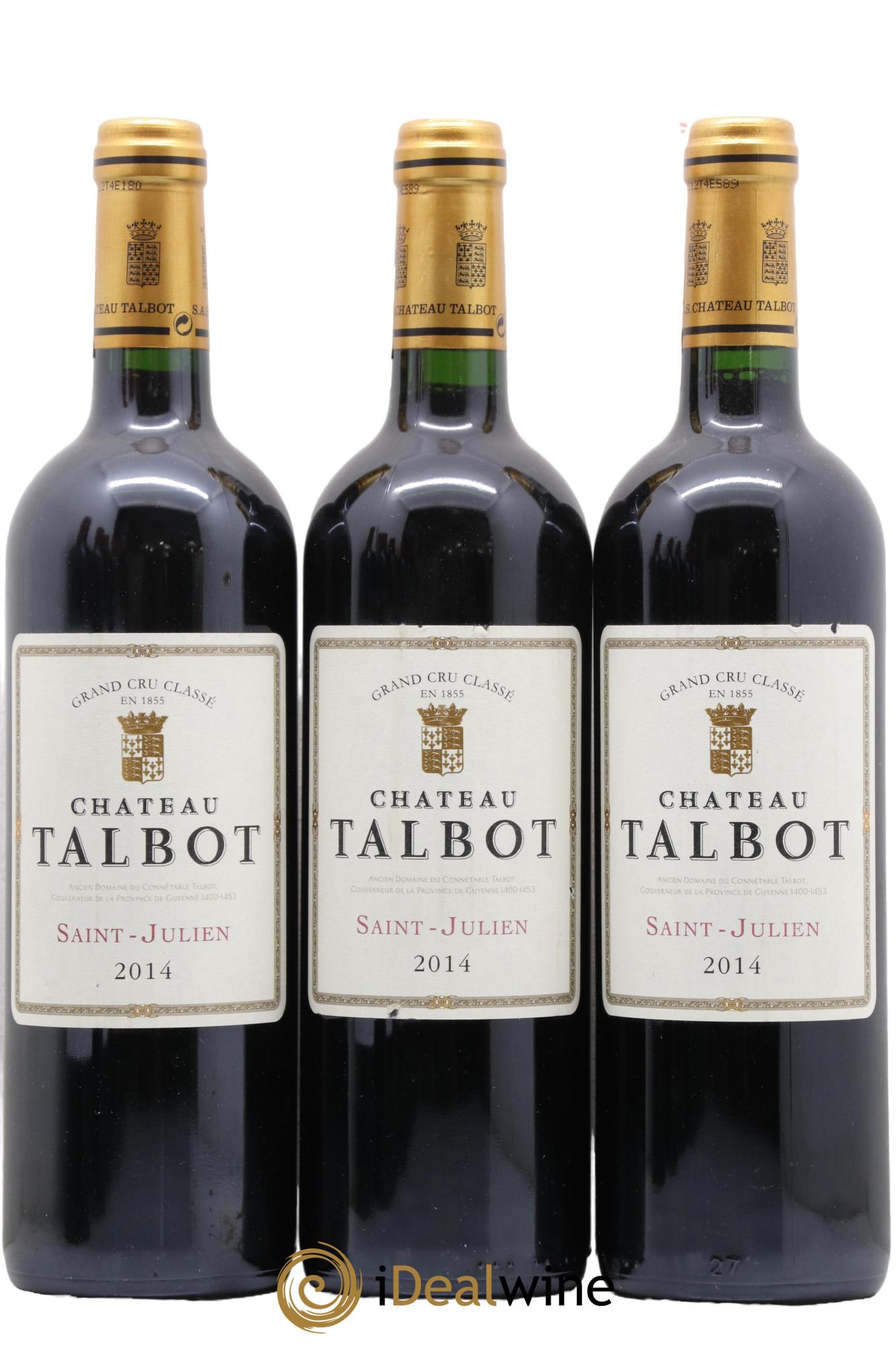 Château Talbot 4ème Grand Cru Classé 2014 - Lot de 3 bouteilles - 0