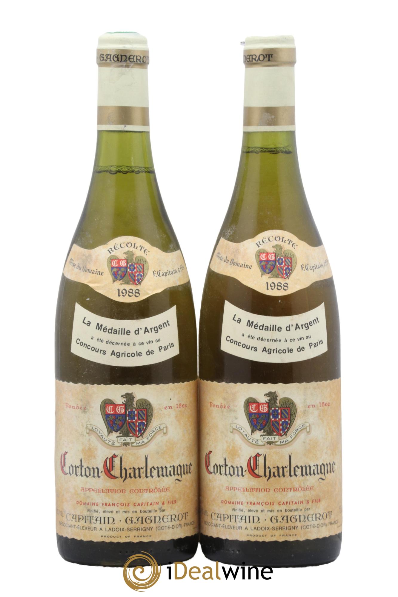 Corton-Charlemagne Grand Cru Capitain-Gagnerot 1988 - Lot de 2 bouteilles - 0