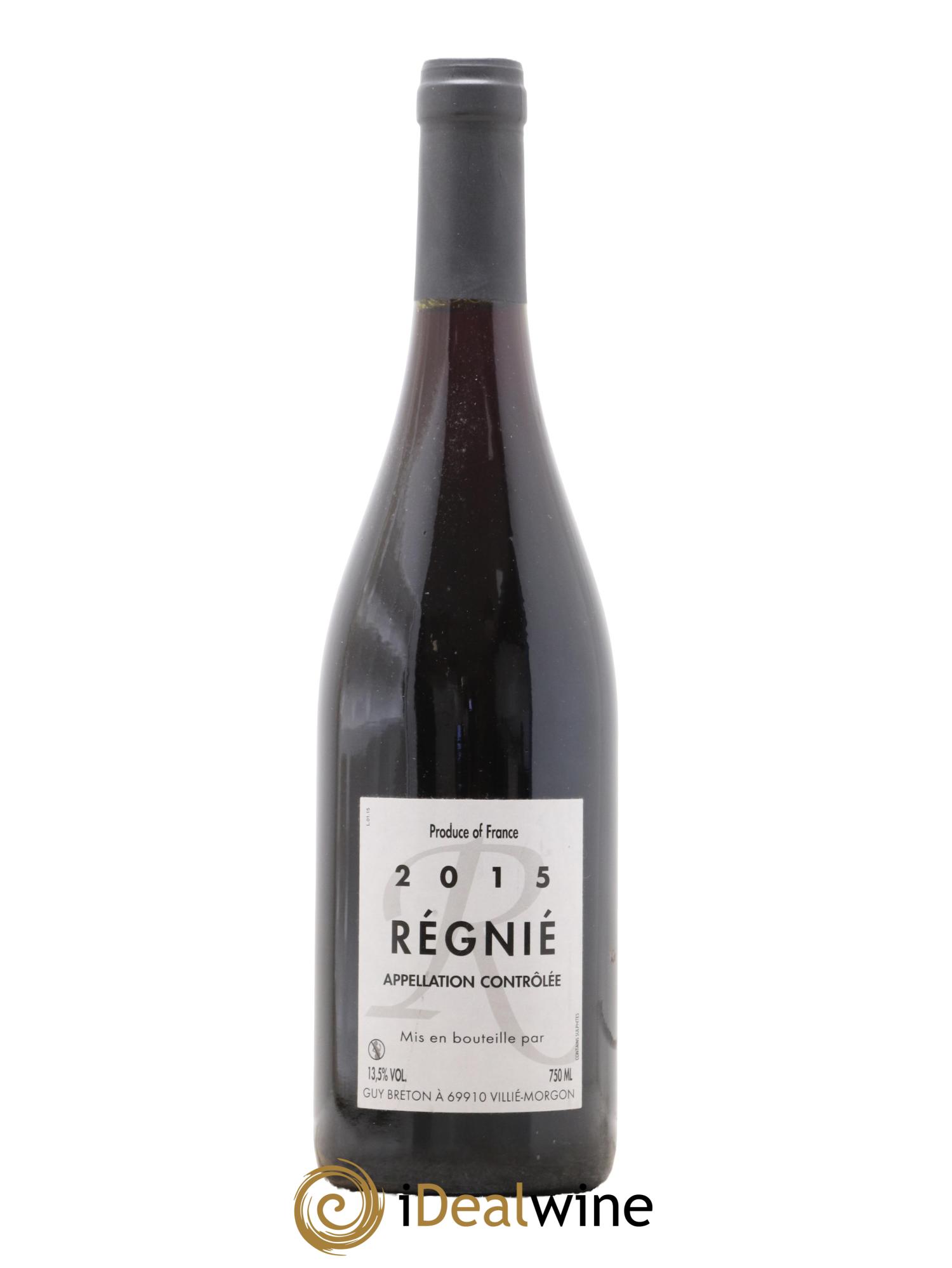Régnié Guy Breton 2015 - Lot de 1 bouteille - 0