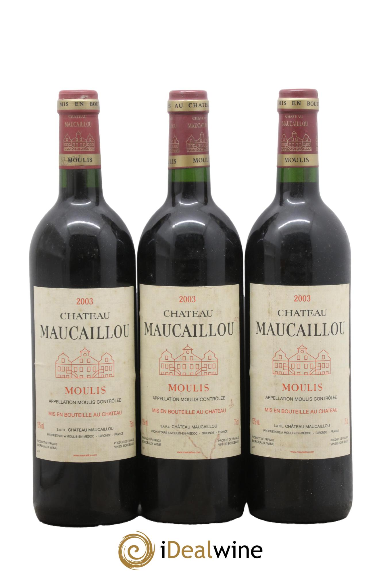 Château Maucaillou 2003 - Lot de 3 bouteilles - 0