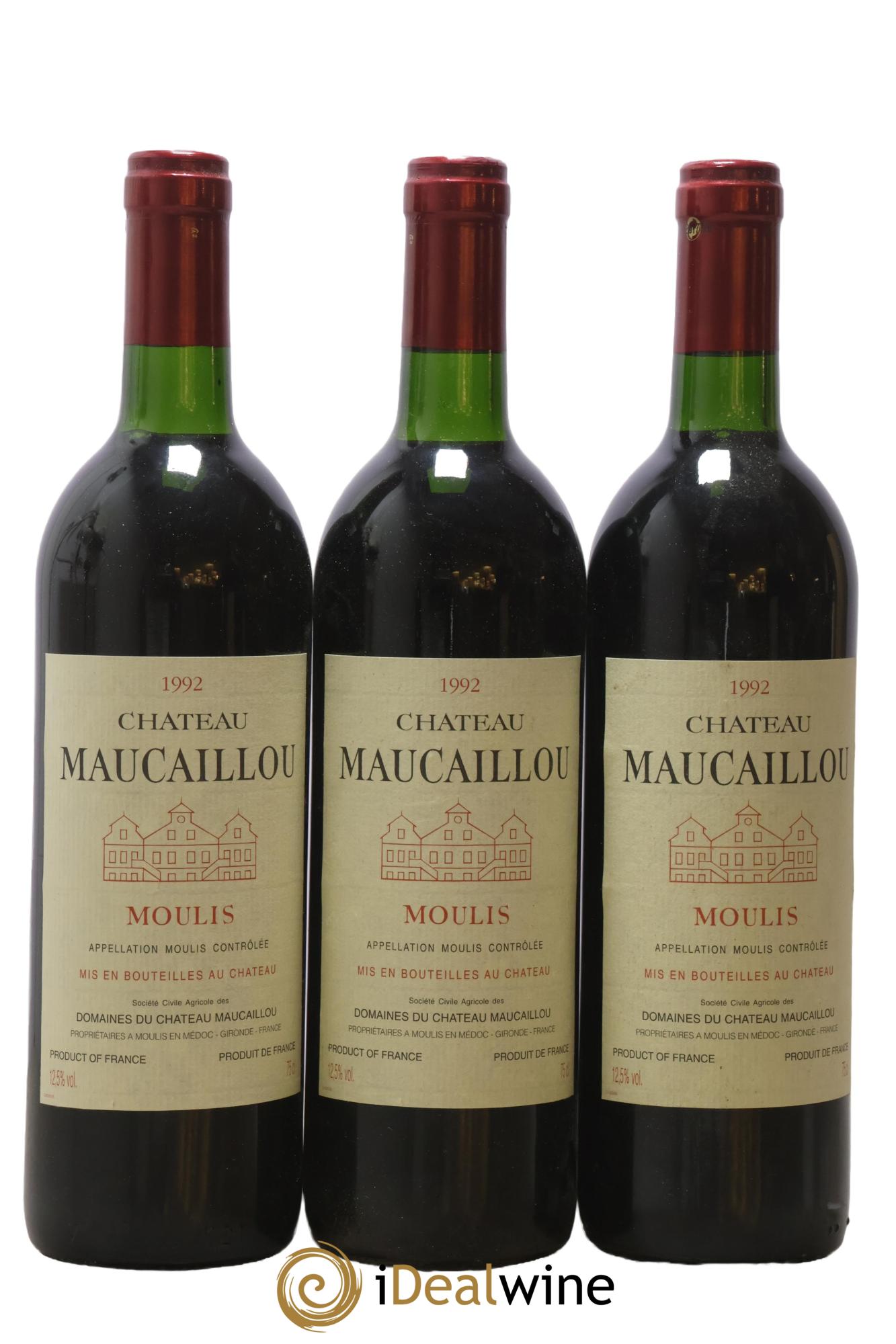 Château Maucaillou 1992 - Lot de 3 bouteilles - 0