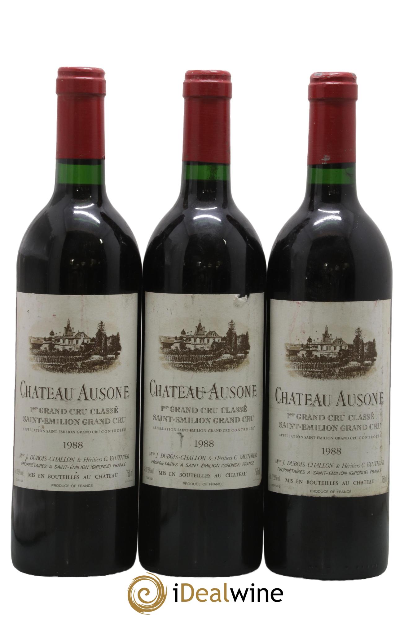 Château Ausone 1er Grand Cru Classé A 1988 - Lot de 3 bouteilles - 0