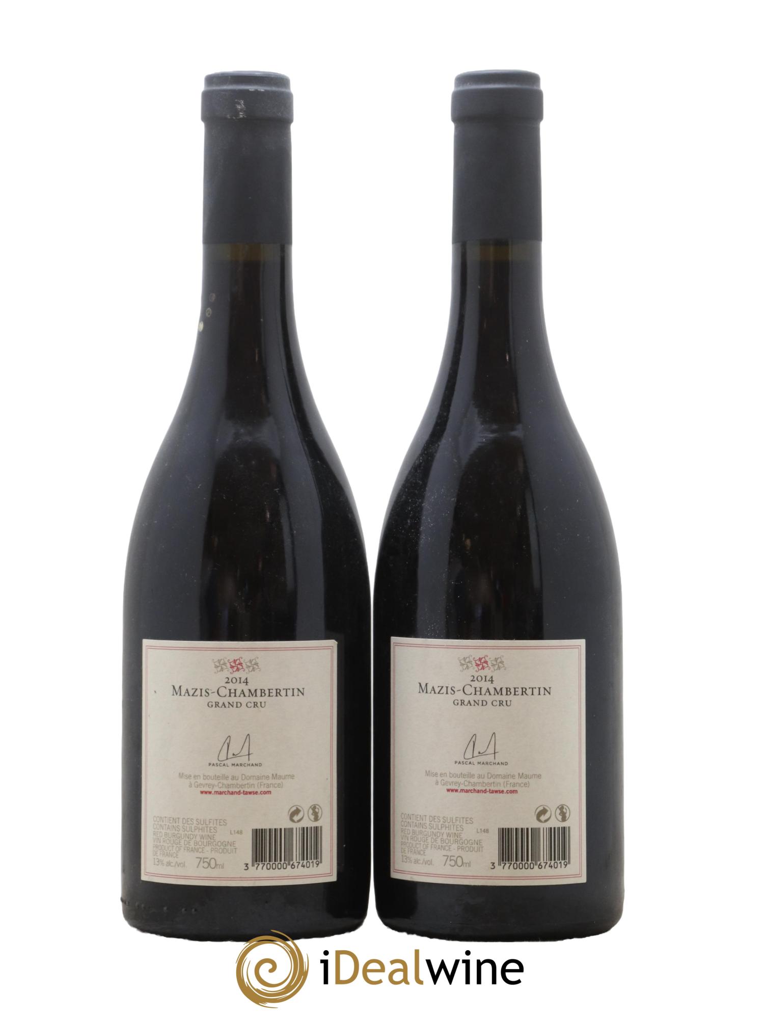Mazis-Chambertin Grand Cru Maume Marchand-Tawse 2014 - Lot de 2 bouteilles - 1