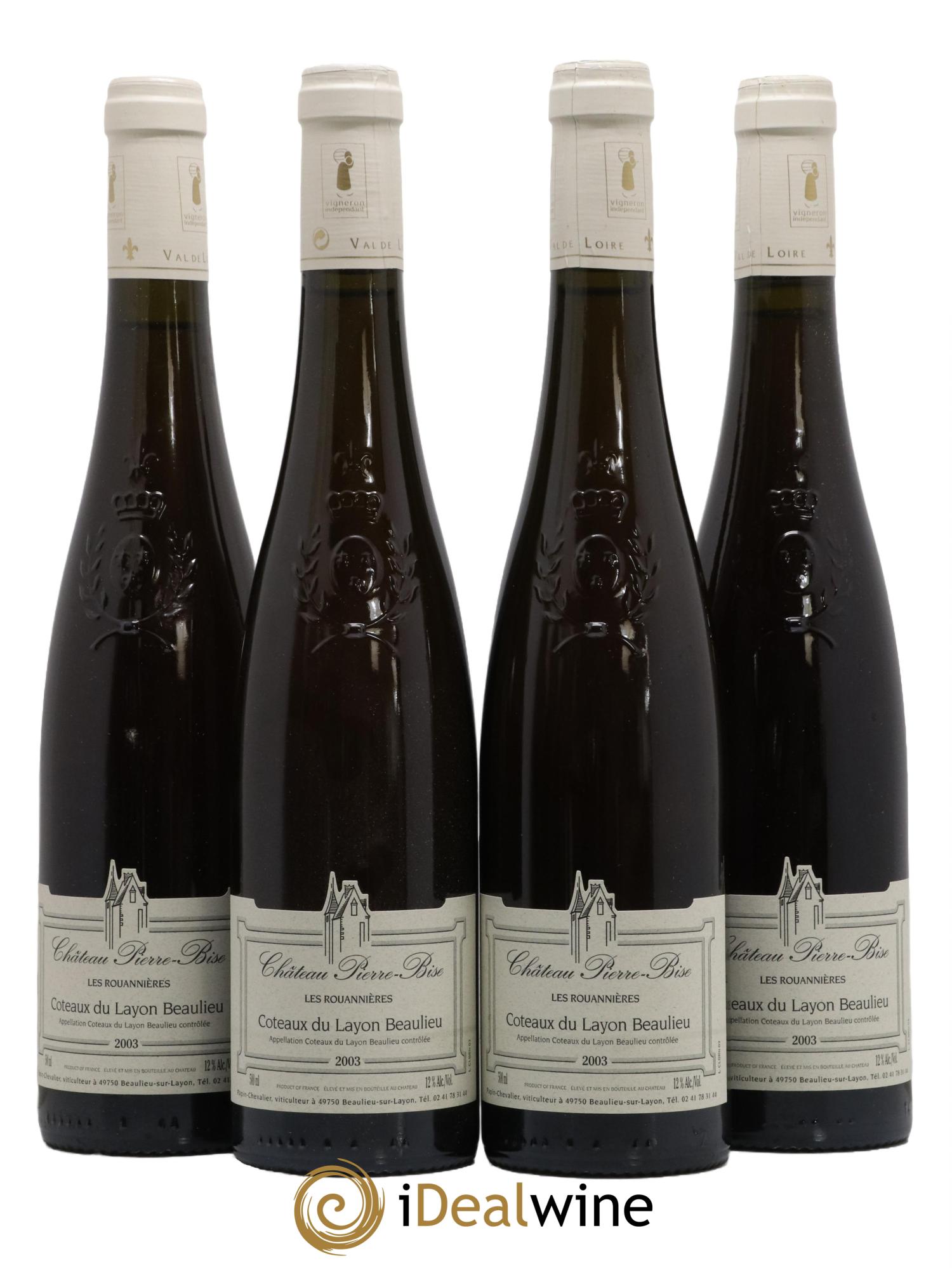 Coteaux du Layon Beaulieu Les Rouannières Château Pierre-Bise 2003 - Posten von 4 Format 50cls - 0