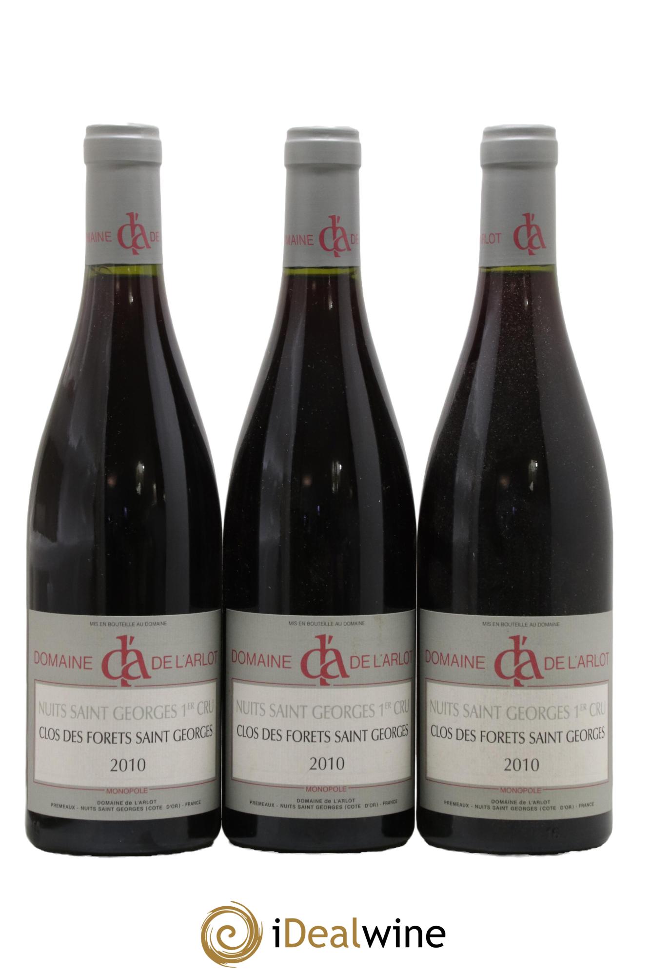 Nuits-Saint-Georges 1er Cru Clos des Forêts Saint-Georges Domaine de l'Arlot 2010 - Lot de 3 bouteilles - 0