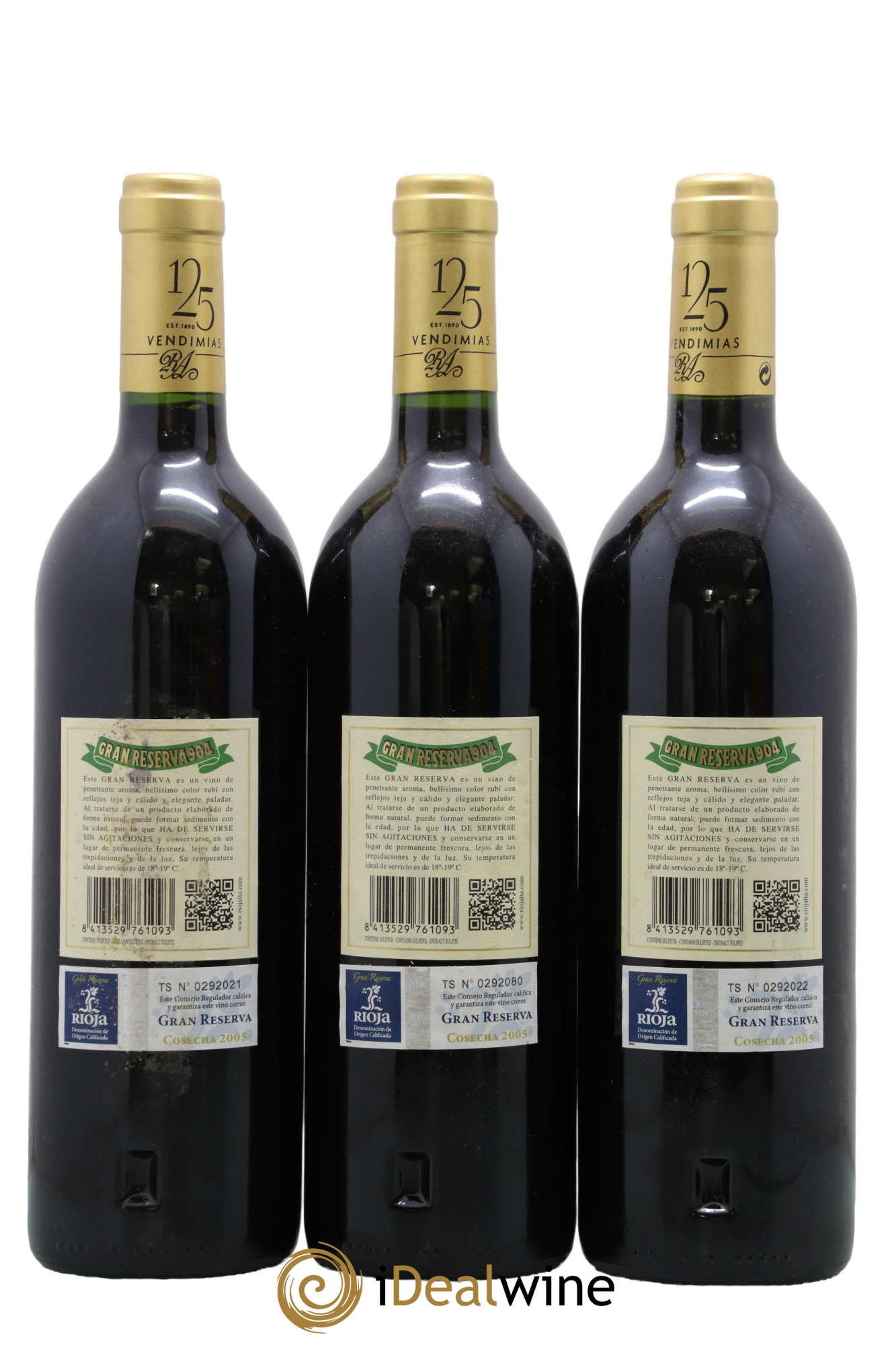 Rioja DOCa Gran Reserva 904 La Rioja Alta 2005 - Lot de 3 bouteilles - 1