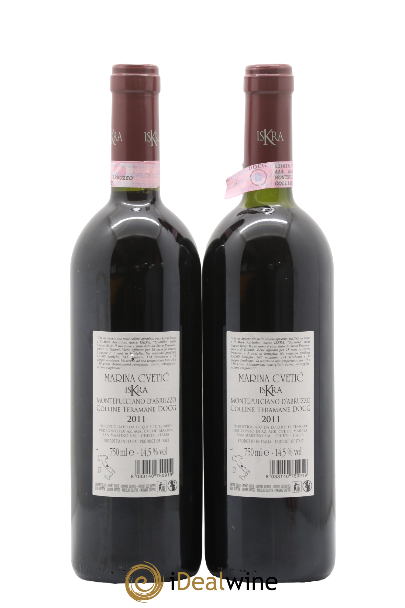 Montepulciano d'Abruzzo Marina Cvetic ISKRA 2011 - Lot de 2 bouteilles - 1