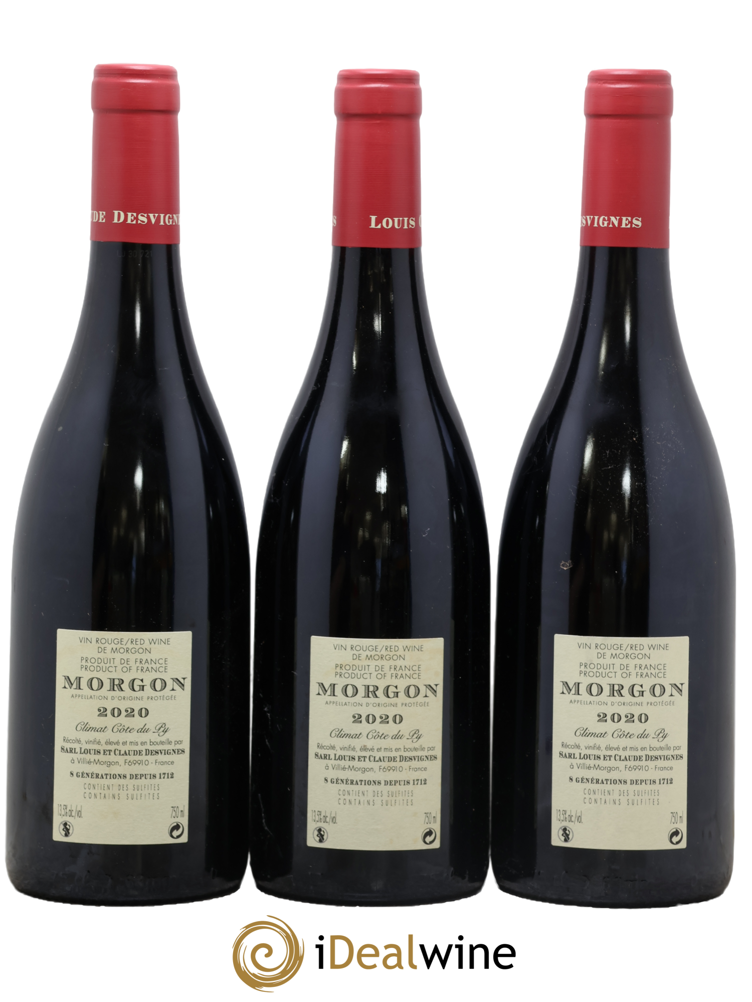 Morgon Côte de Py Javernières Louis-Claude Desvignes 2020 - Lot of 3 bottles - 1