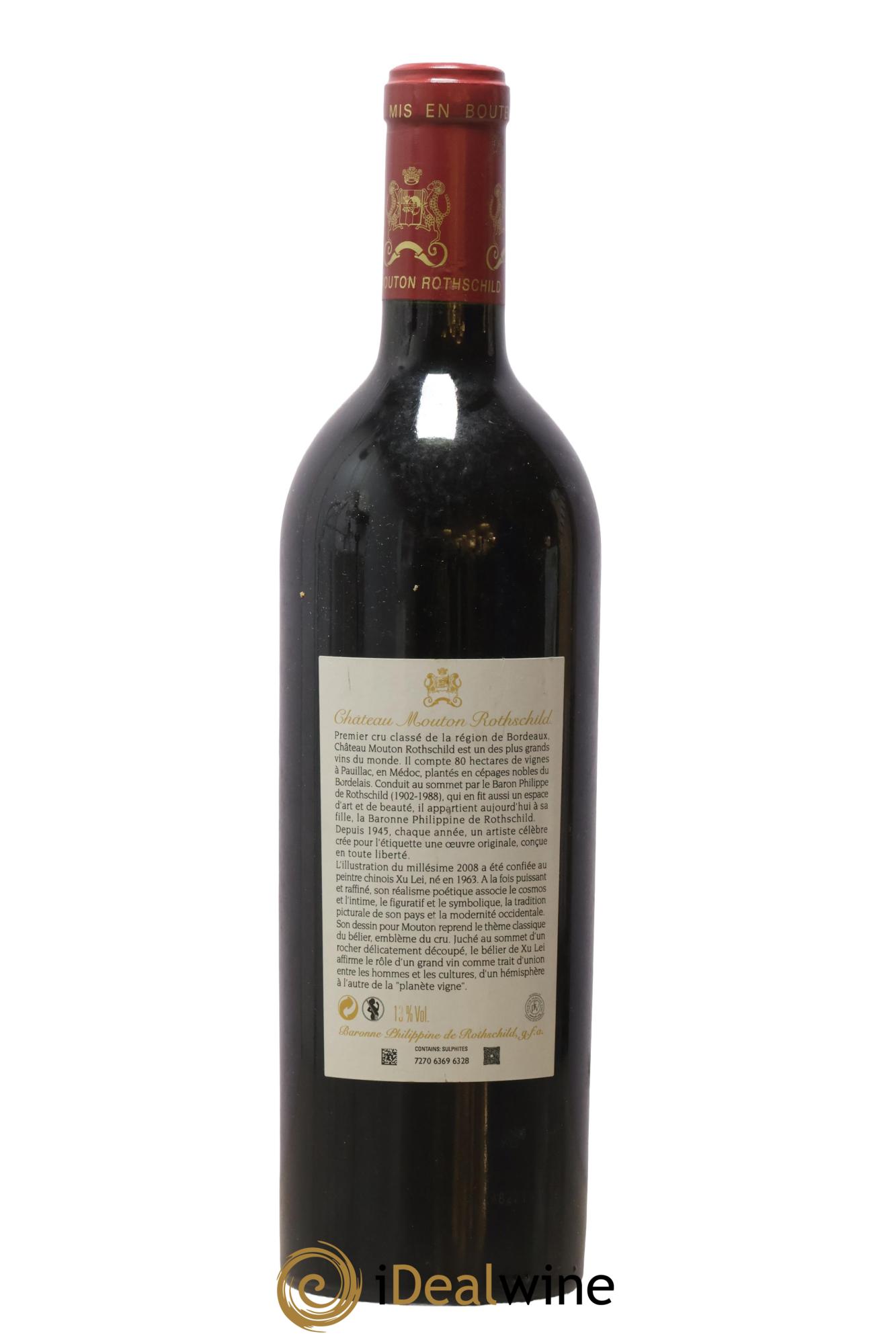 Château Mouton Rothschild 1er Grand Cru Classé 2008 - Lot de 1 bouteille - 1