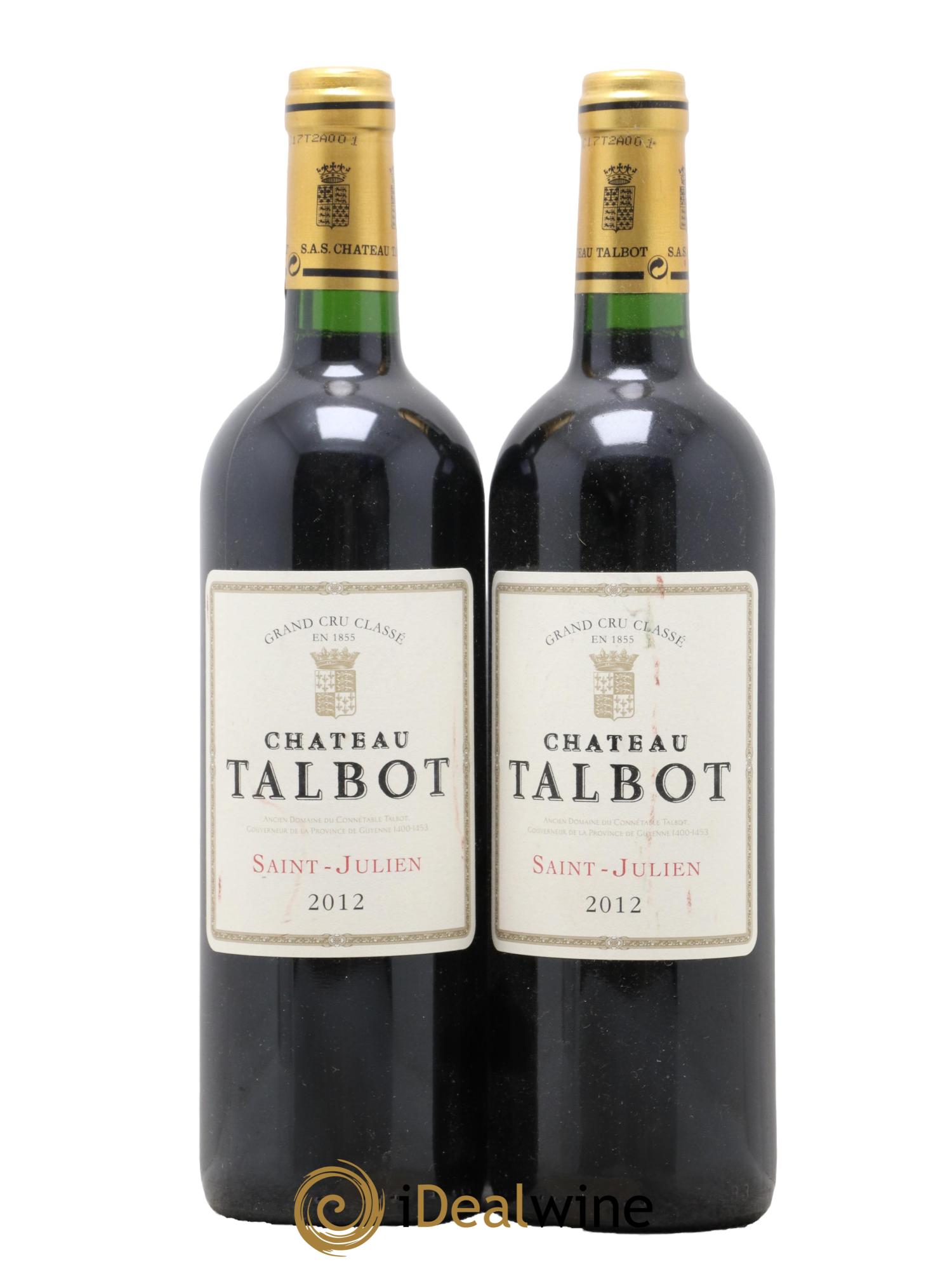 Château Talbot 4ème Grand Cru Classé 2012 - Lot de 2 bouteilles - 0