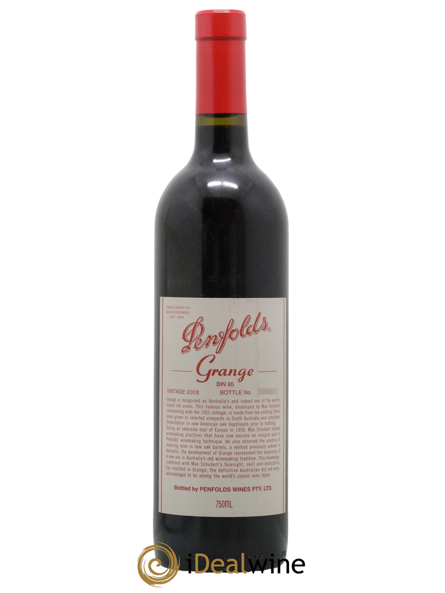South Australia Penfolds Wines Grange 2008 - Lot de 1 bouteille - 0