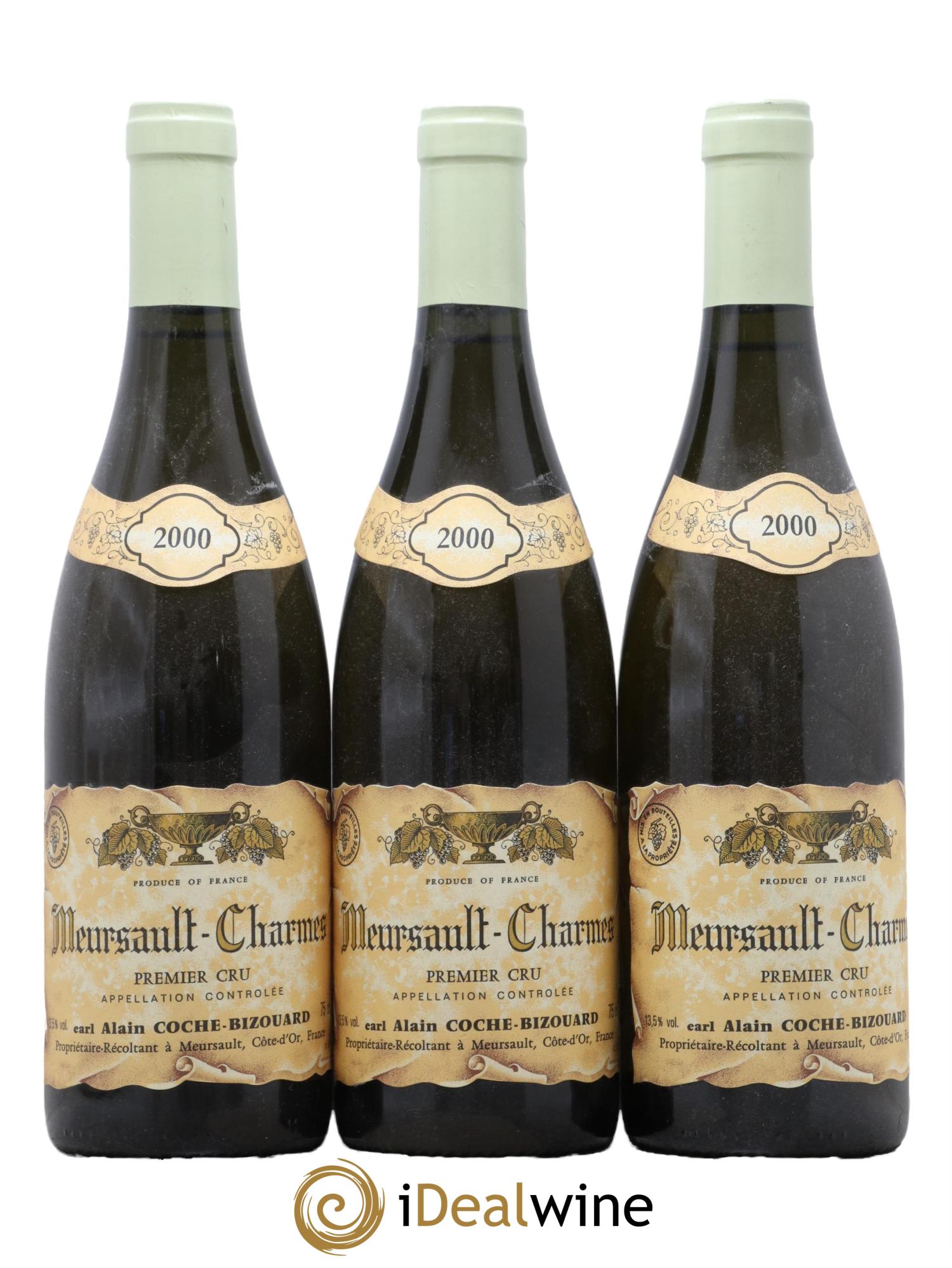 Meursault 1er Cru Charmes Alain Coche-Bizouard 2000 - Lot de 3 bouteilles - 0