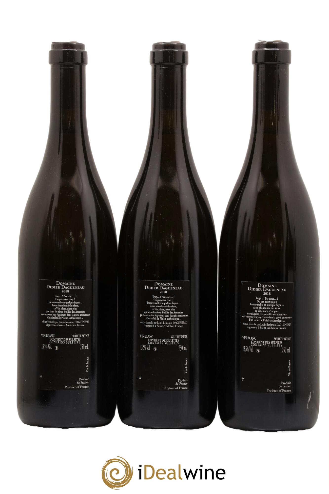 Vin de France (anciennement Pouilly-Fumé) Silex Dagueneau (Domaine Didier - Louis-Benjamin) 2018 - Lot de 3 bouteilles - 1