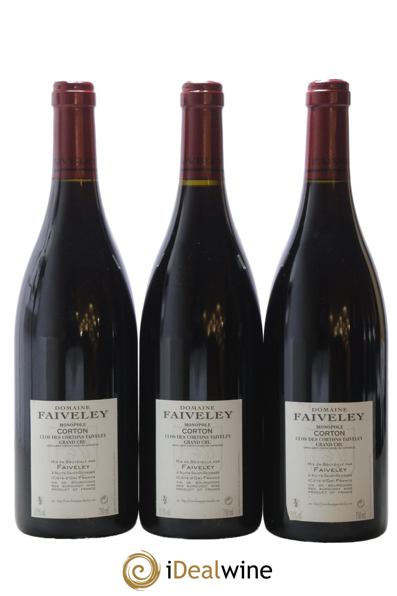 Corton Grand Cru Clos des Cortons Faiveley 2010 - Lot de 3 bouteilles - 1