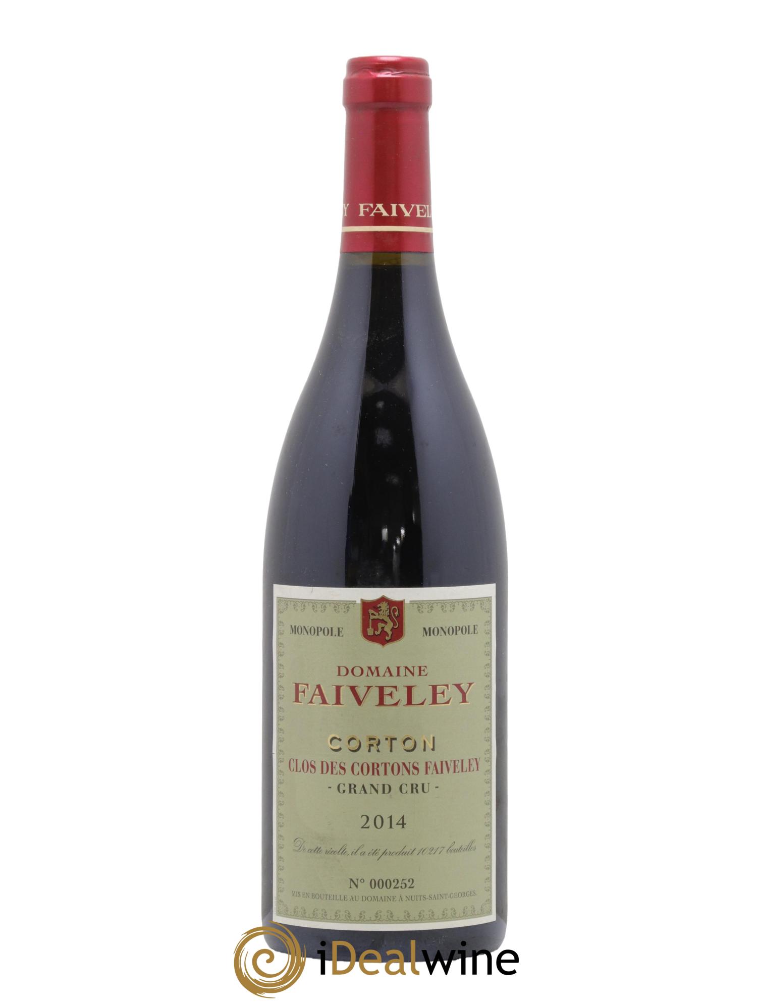 Corton Grand Cru Clos des Cortons Faiveley 2014 - Lot de 1 bouteille - 0