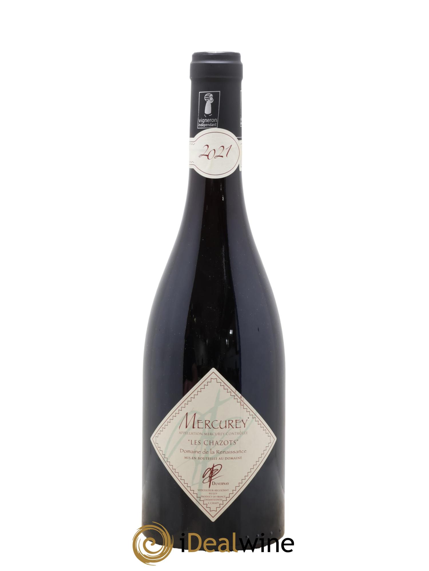 Mercurey Les Chazots Domaine de la Renaissance 2021 - Lot de 1 bouteille - 0