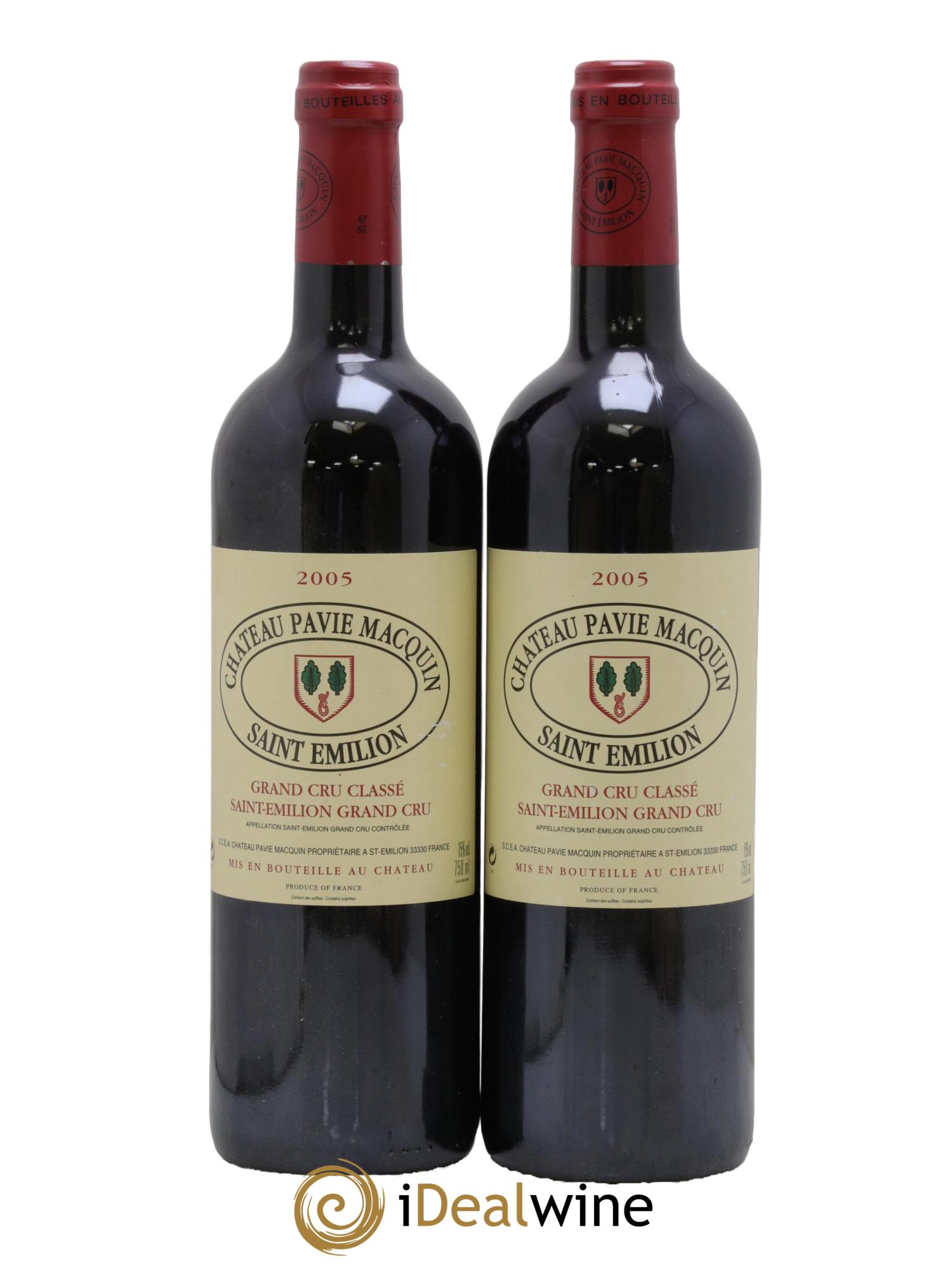 Château Pavie Macquin 1er Grand Cru Classé B 2005 - Lot de 2 bouteilles - 0