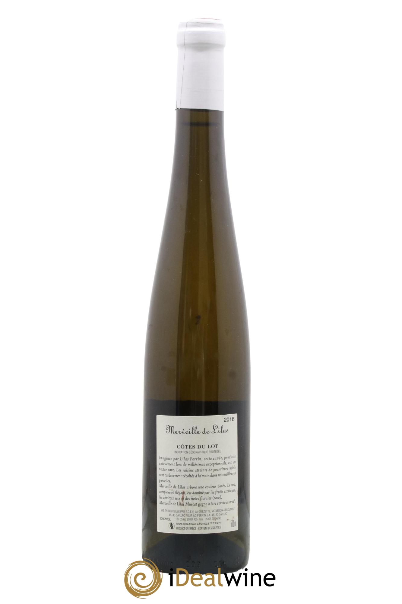 Divers Côtes du Lot Merveille de Lila Viognier Château La Grézette 2016 - Lot de 1 format 50cl - 1