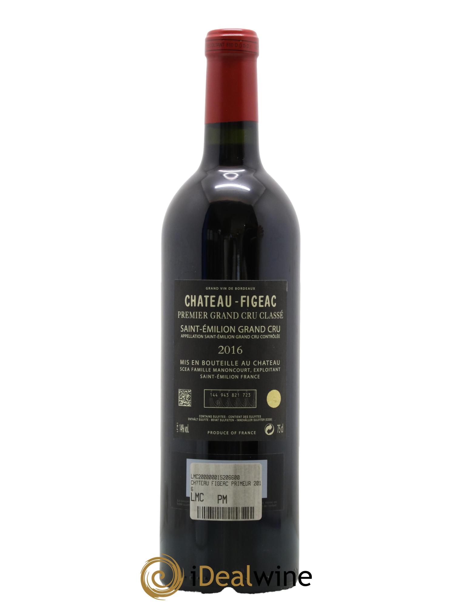 Château Figeac 1er Grand Cru Classé A 2016 - Lot de 1 bouteille - 1