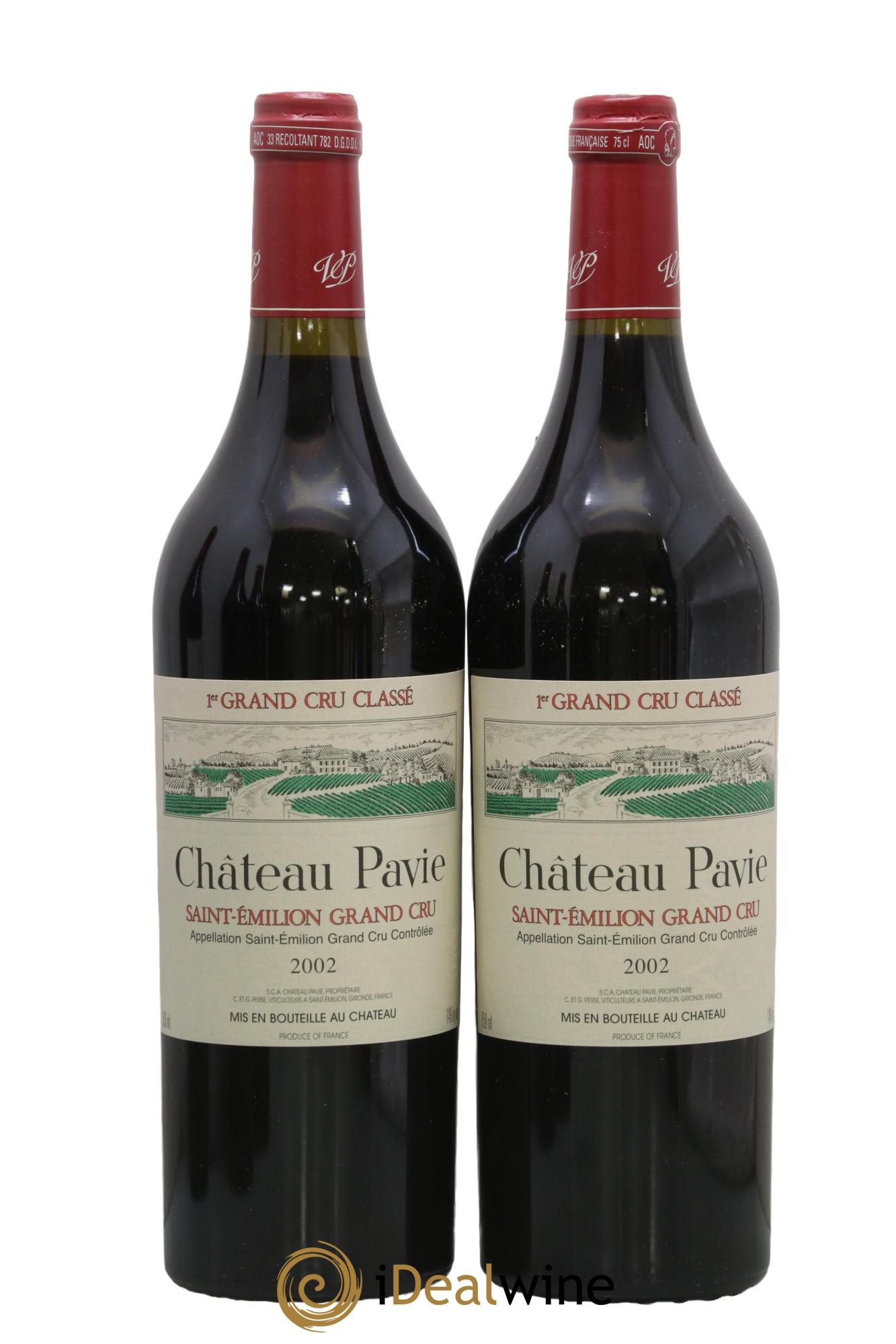 Château Pavie 1er Grand Cru Classé A  2002 - Lot de 2 bouteilles - 0