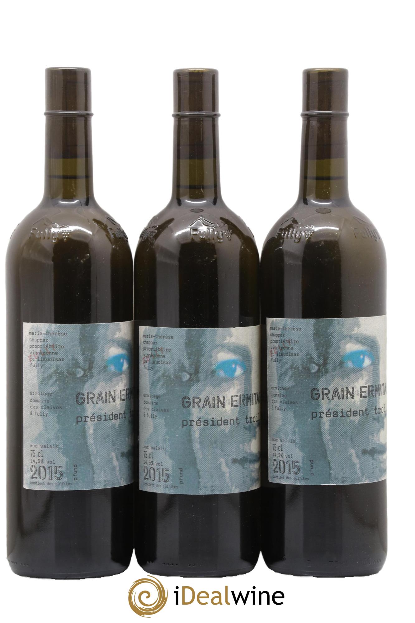Valais Grain Ermitage Président Troillet Marie-Thérèse Chappaz 2015 - Lot de 3 bouteilles - 0