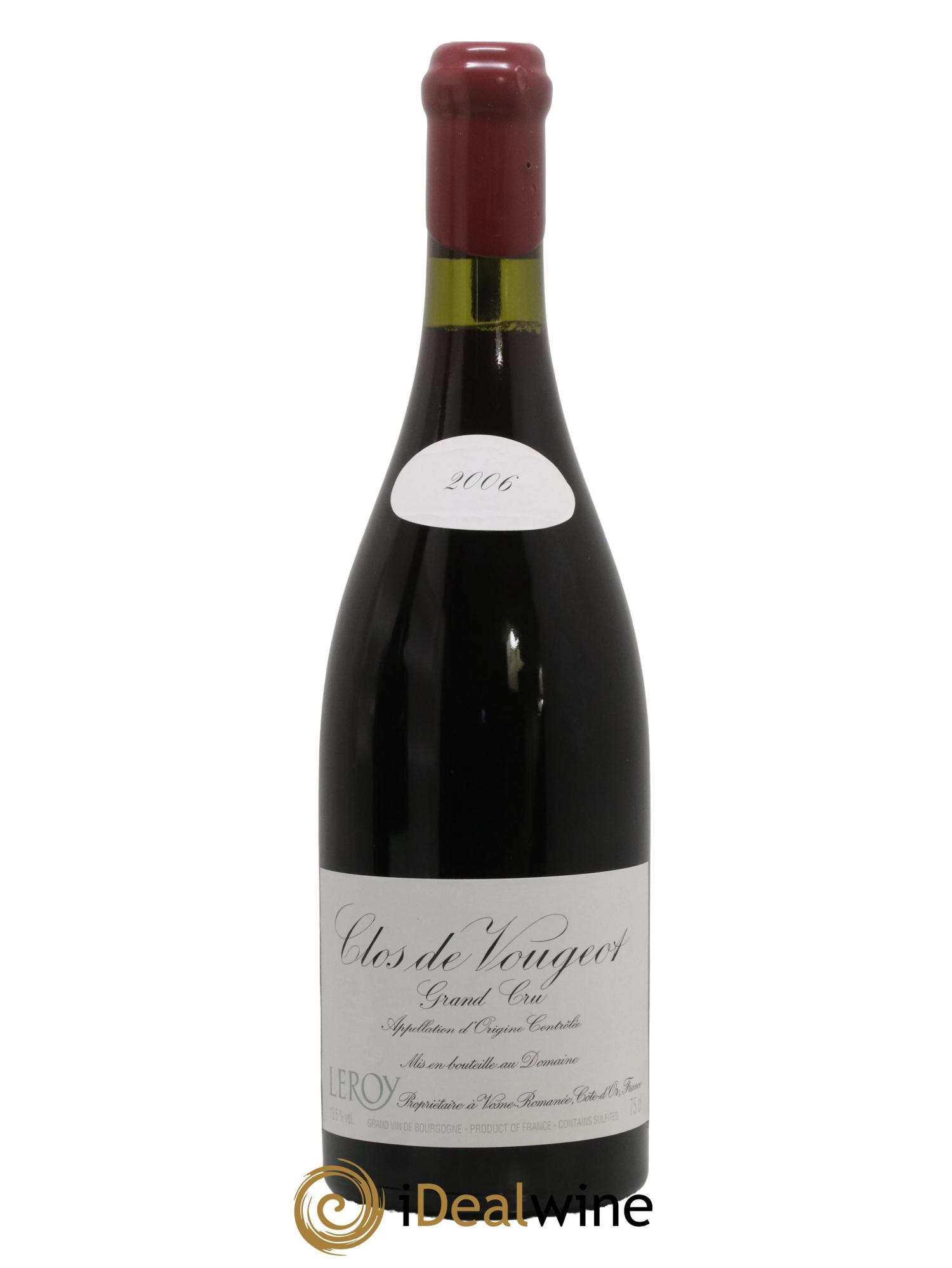 Clos de Vougeot Grand Cru Leroy (Domaine) 2006 - Lot de 1 bouteille - 0