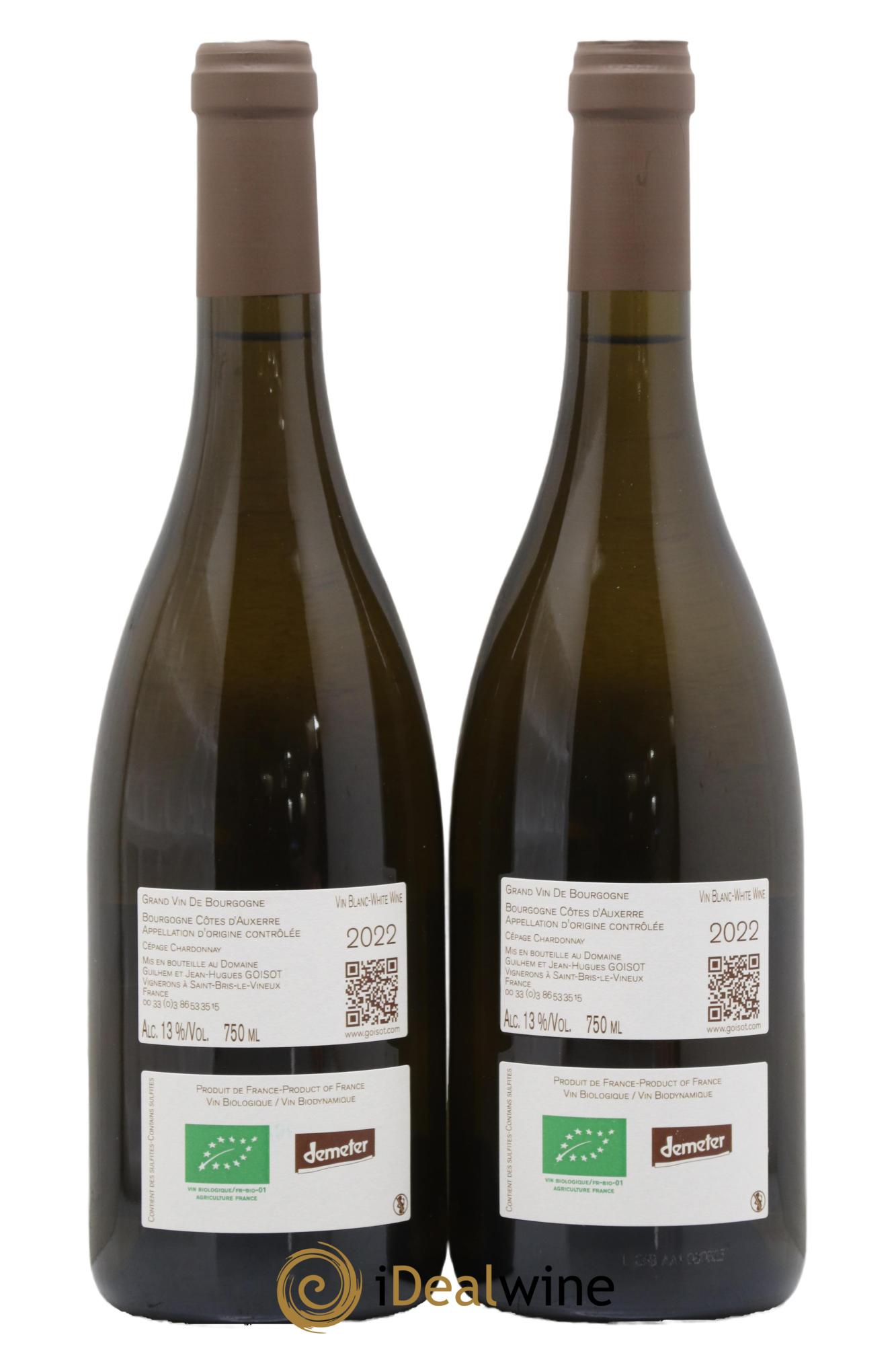 Bourgogne Côtes d'Auxerre Goisot 2022 - Lot of 2 bottles - 1