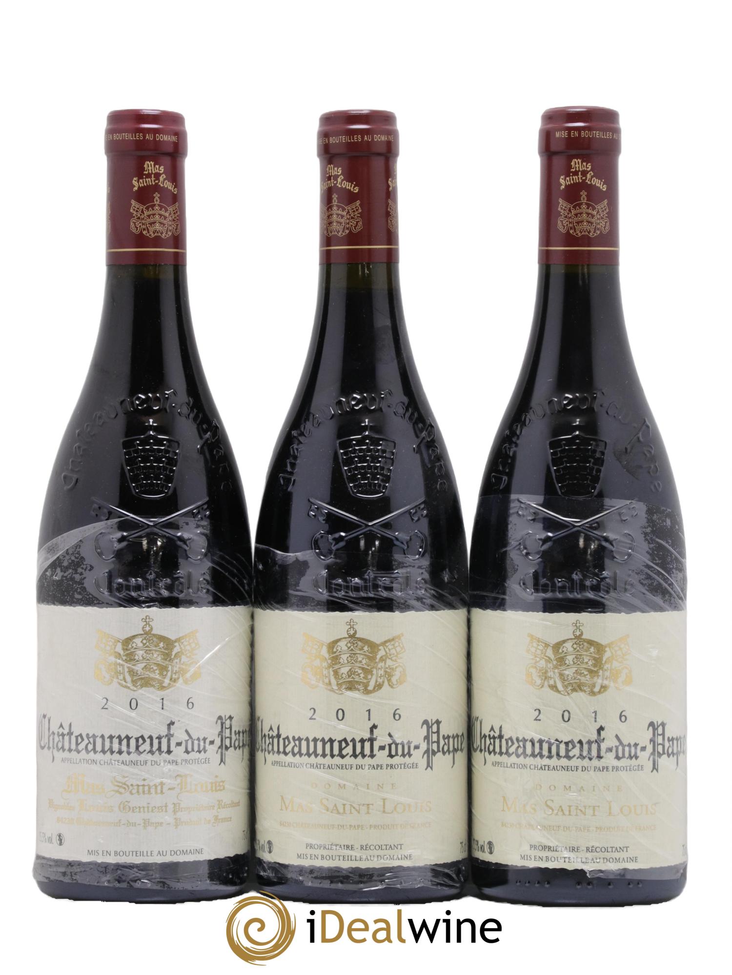 Châteauneuf-du-Pape Tradition Mas Saint-Louis 2016 - Lot de 3 bouteilles - 0