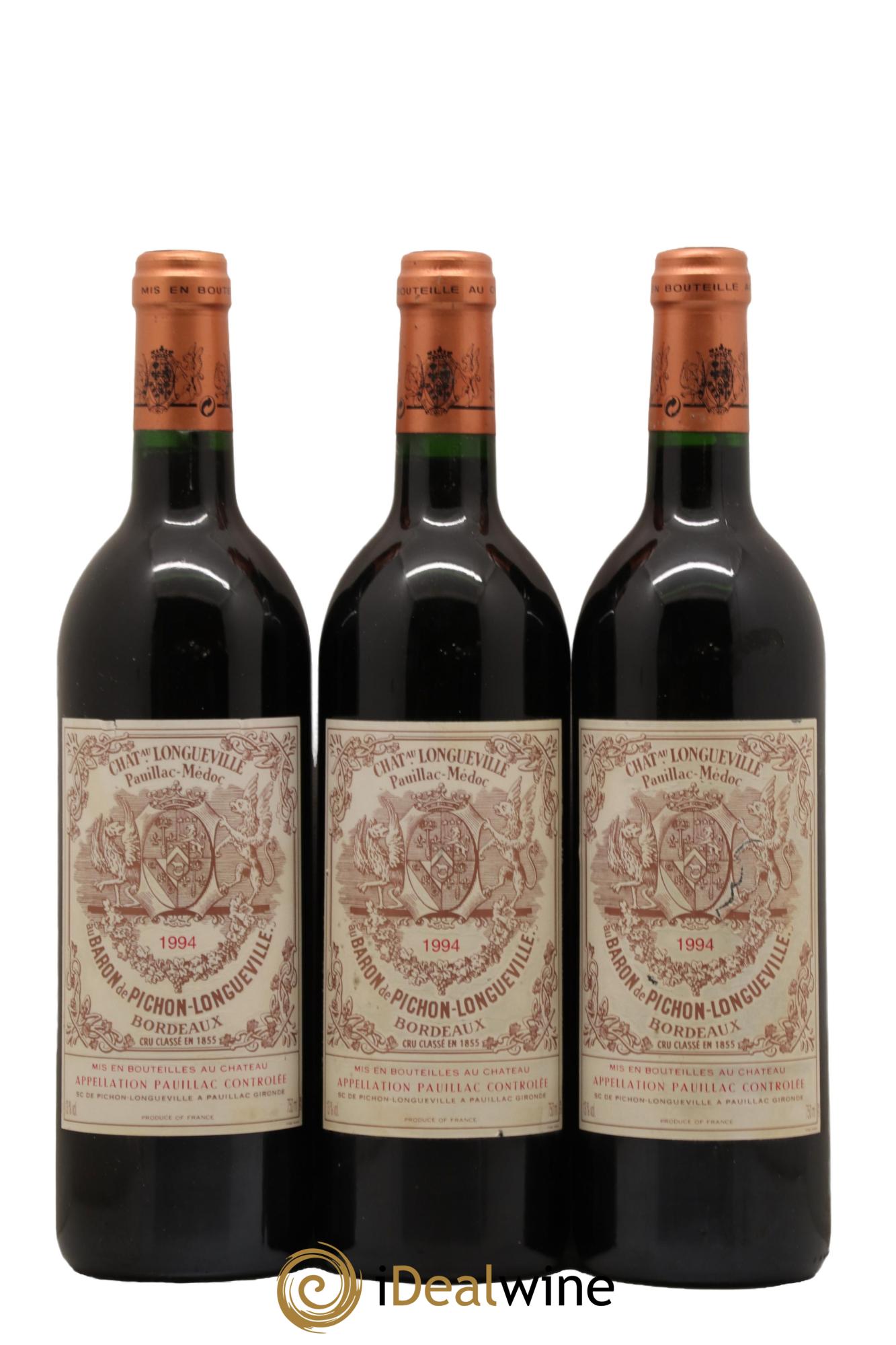 Pichon Longueville Baron 2ème Grand Cru Classé 1994 - Lot de 3 bouteilles - 0