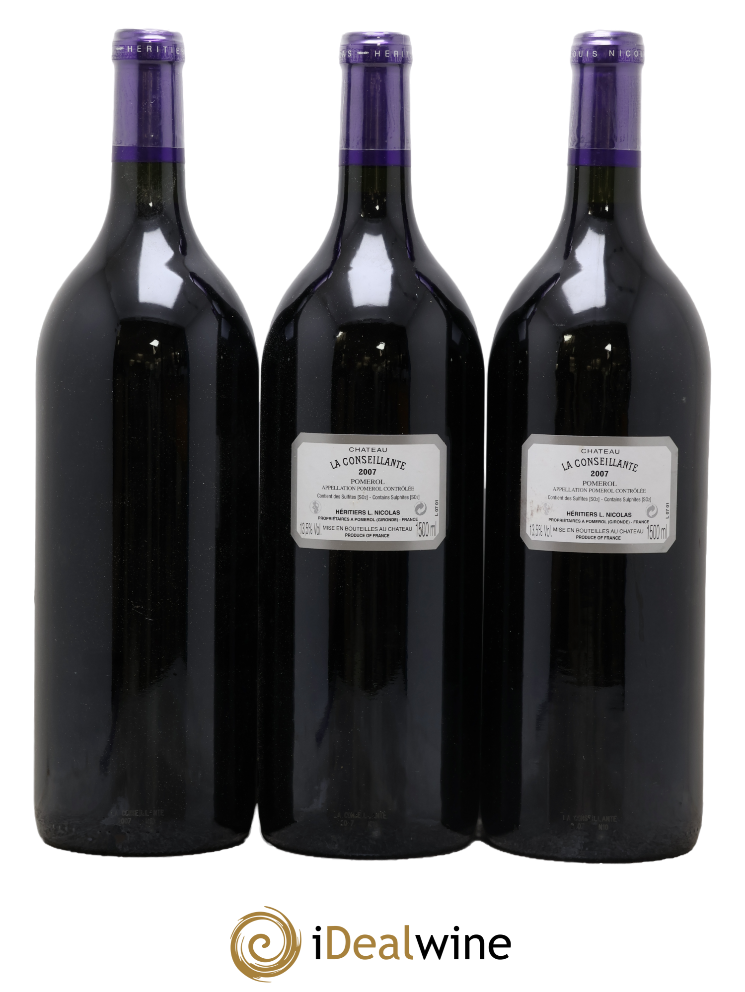 Château la Conseillante  2007 - Lot of 3 magnums - 1