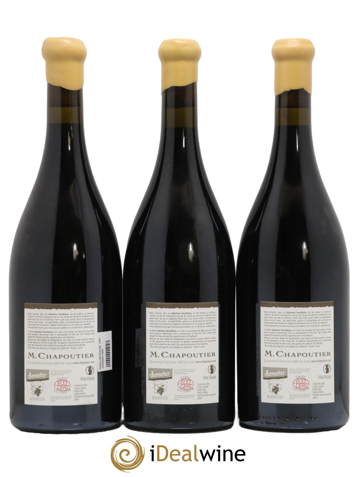 Hermitage Ermitage Le Pavillon Chapoutier 2007 - Posten von 3 Flaschen - 1