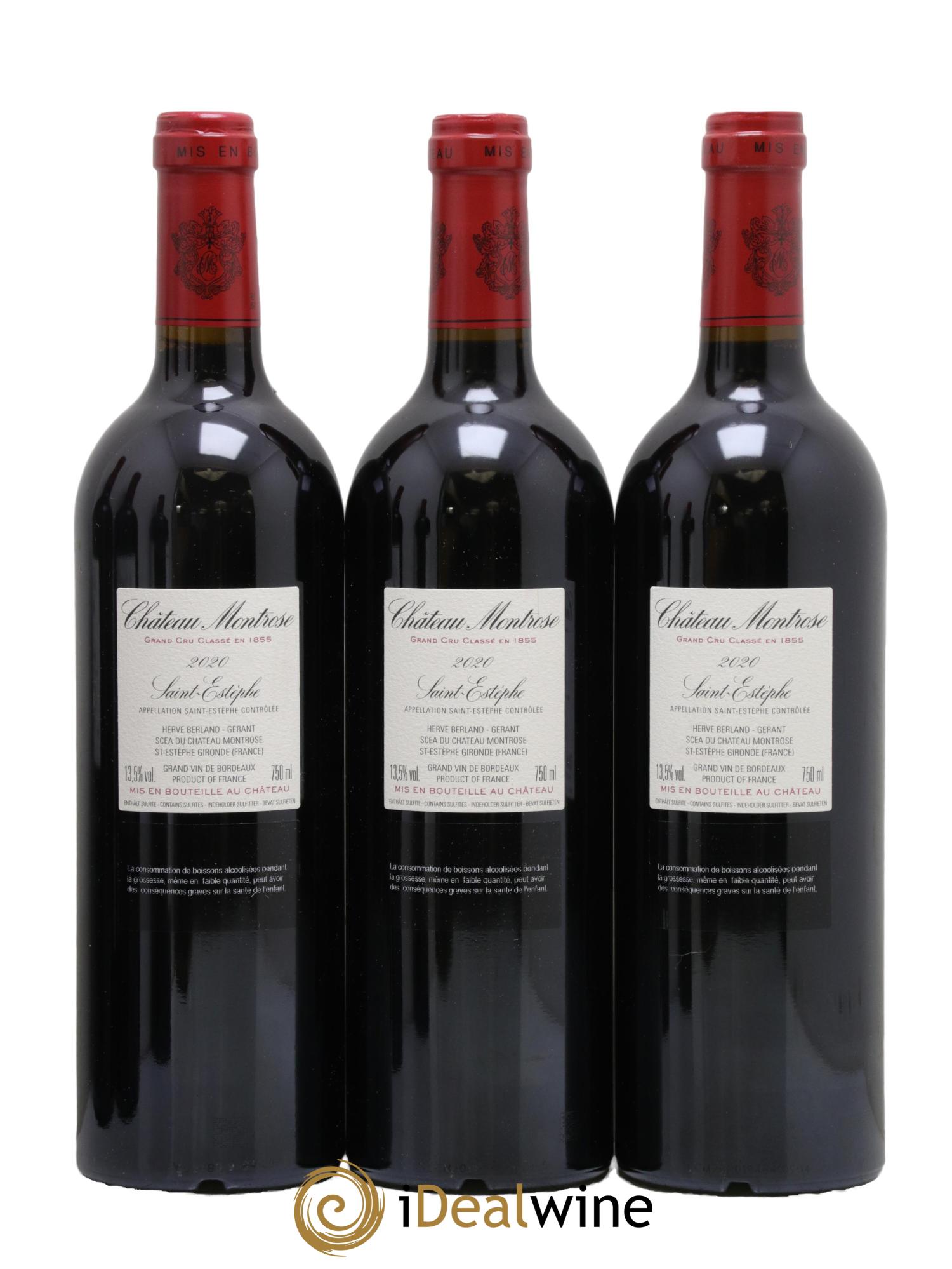 Château Montrose 2ème Grand Cru Classé 2020 - Lotto di 3 bottiglie - 1