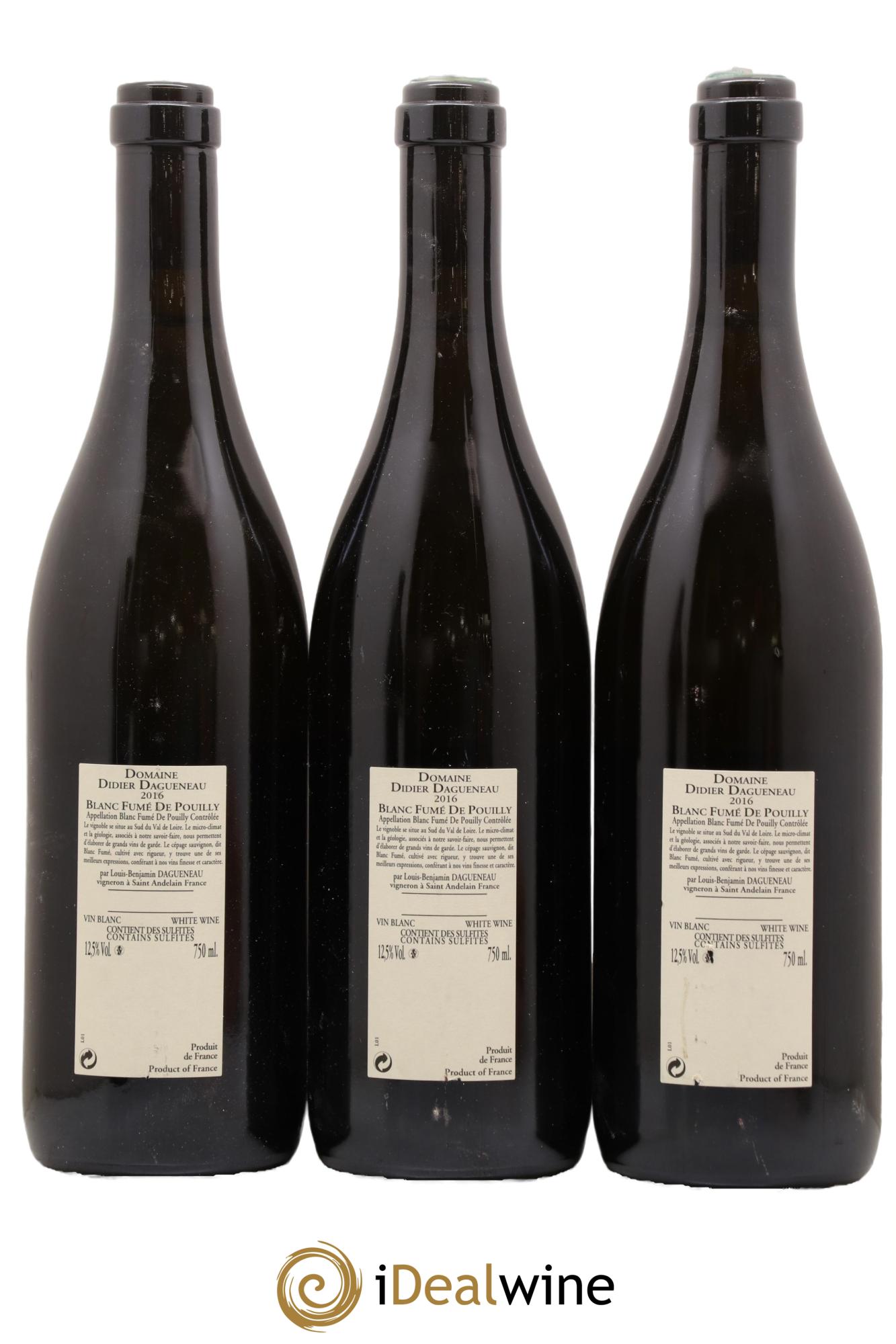 Vin de France (anciennement Pouilly-Fumé) Buisson Renard Dagueneau (Domaine Didier - Louis-Benjamin) 2016 - Lot de 3 bouteilles - 1