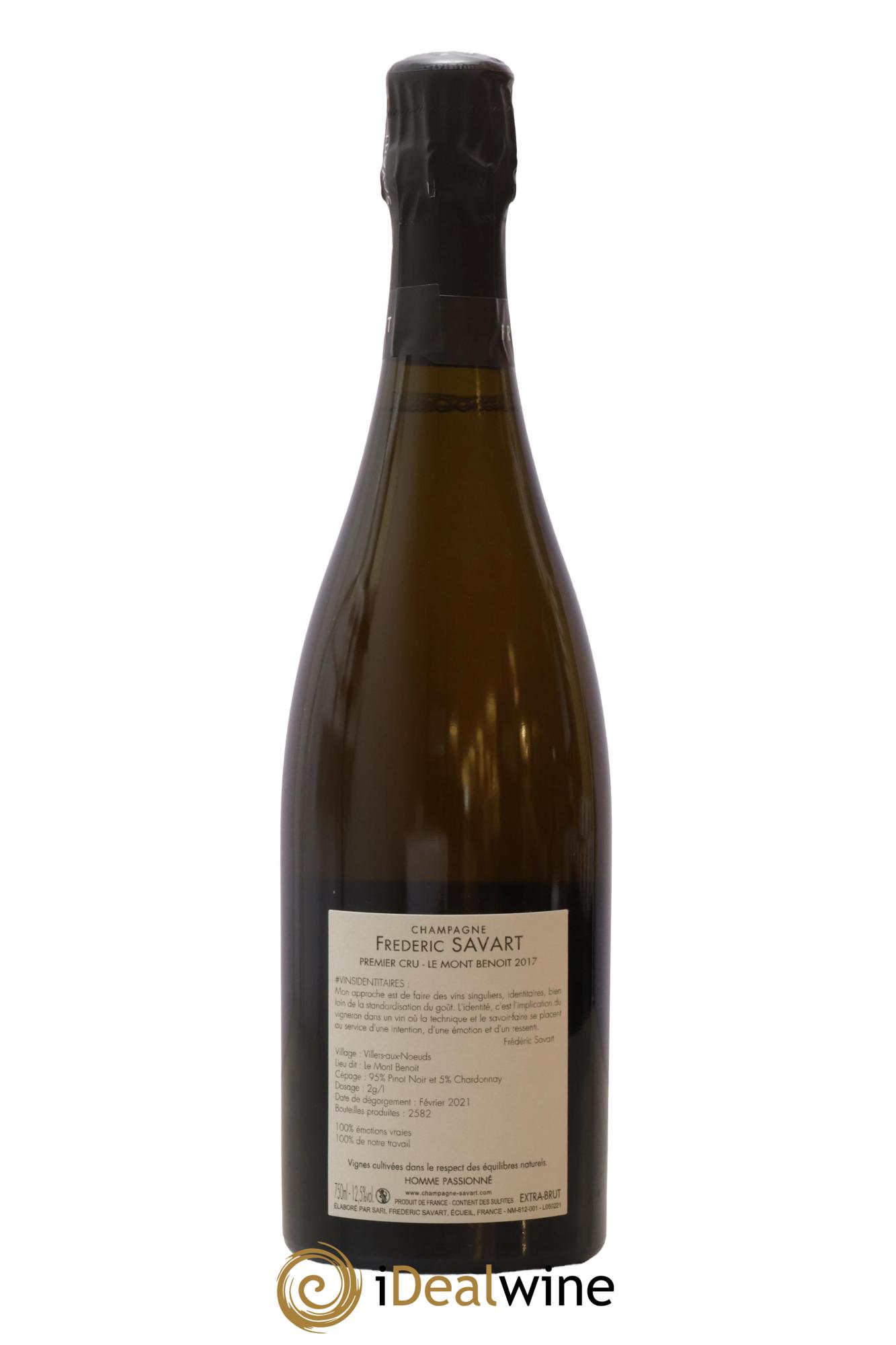 Le Mont Benoit 1er Cru Extra-Brut Vieille Vigne Savart 2017 - Lot de 1 bouteille - 1