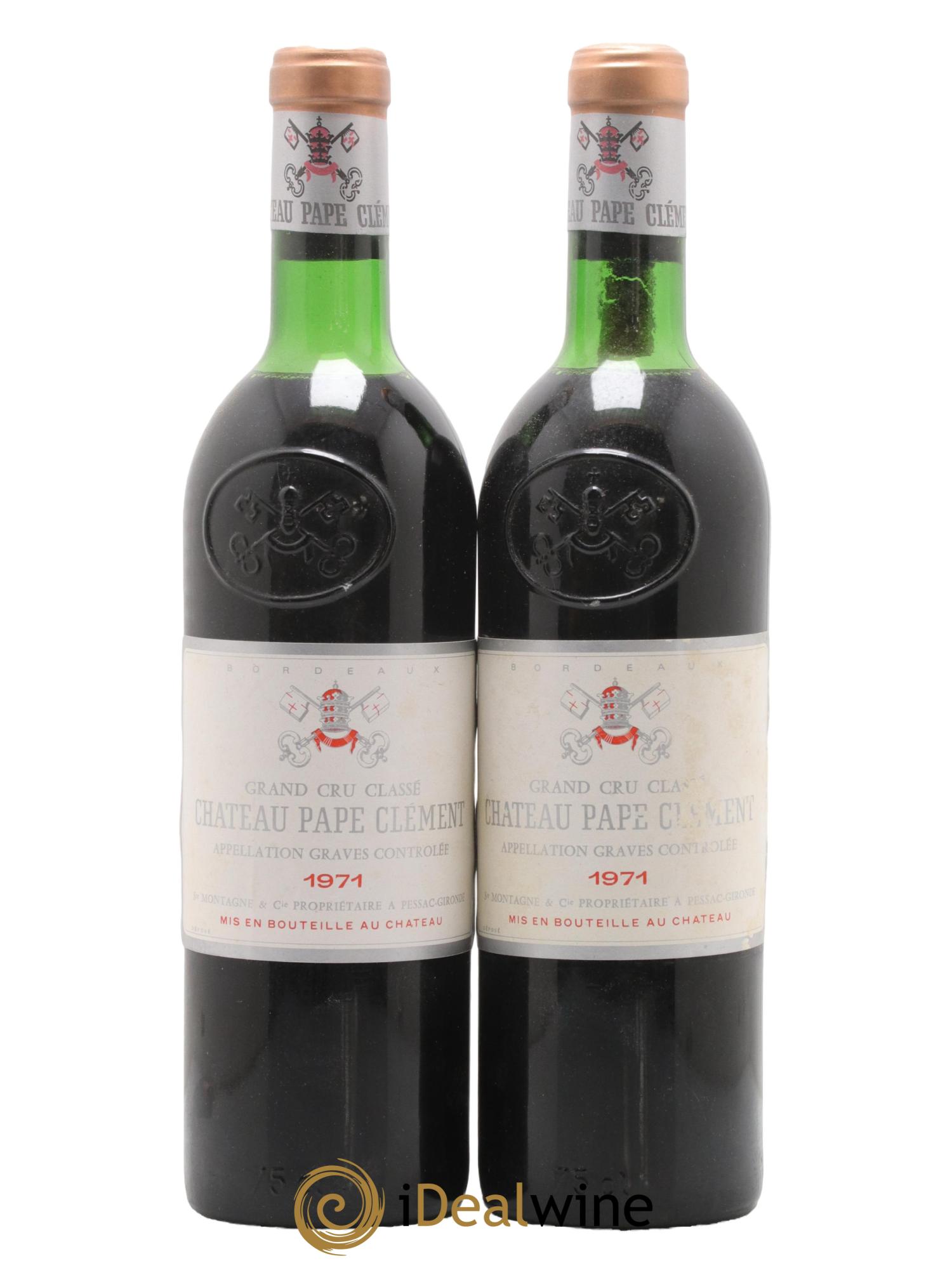 Château Pape Clément Cru Classé de Graves  1971 - Lot of 2 bottles - 0