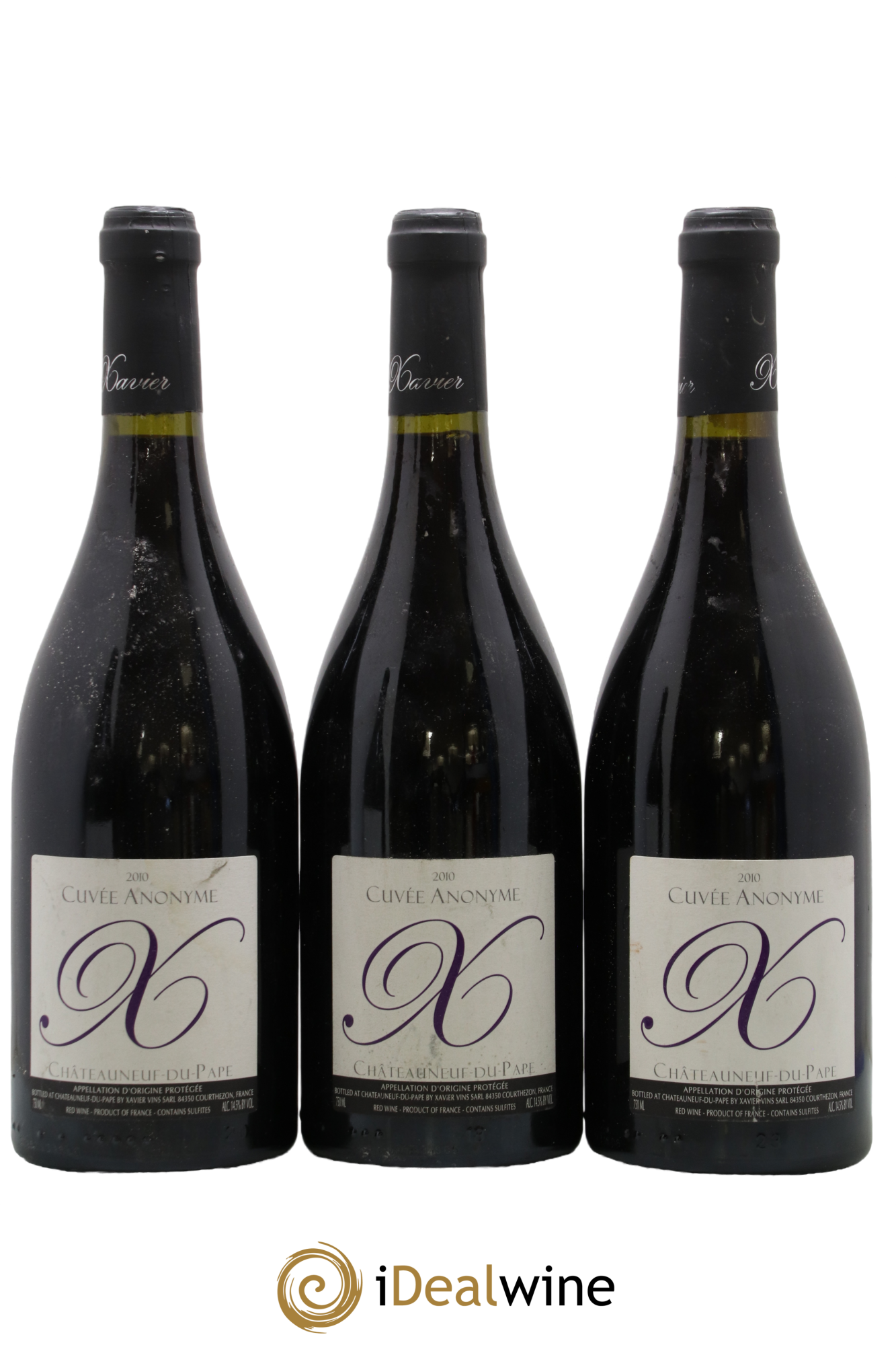 Châteauneuf-du-Pape cuvée Anonyme Xavier Vignon 2010 - Lot de 3 bouteilles - 0