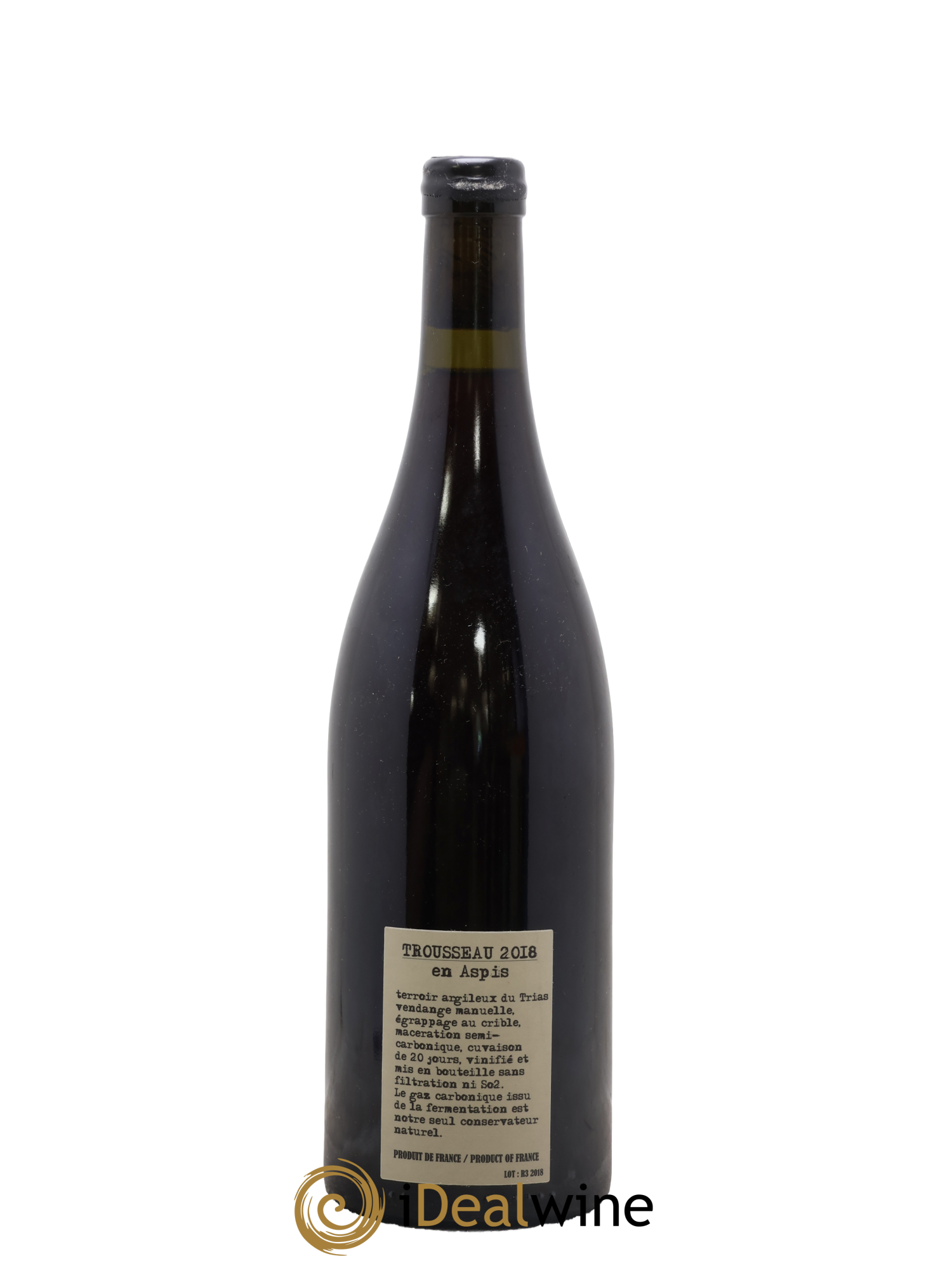 Arbois-Pupillin Trousseau En Aspis Adeline Houillon & Renaud Bruyère 2018 - Lot de 1 bouteille - 1
