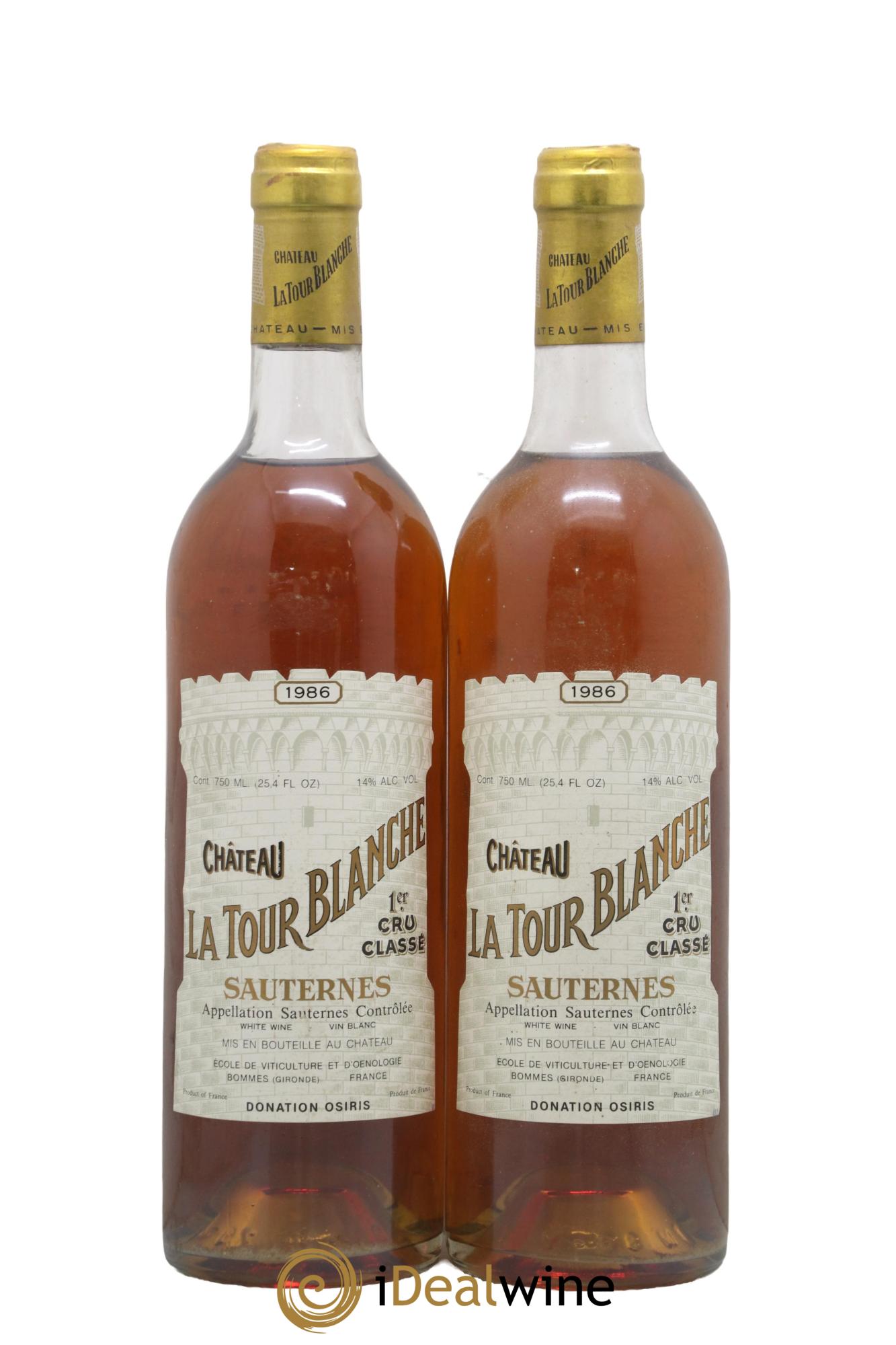 Château la Tour Blanche 1er Grand Cru Classé 1986 - Lotto di 2 bottiglie - 0