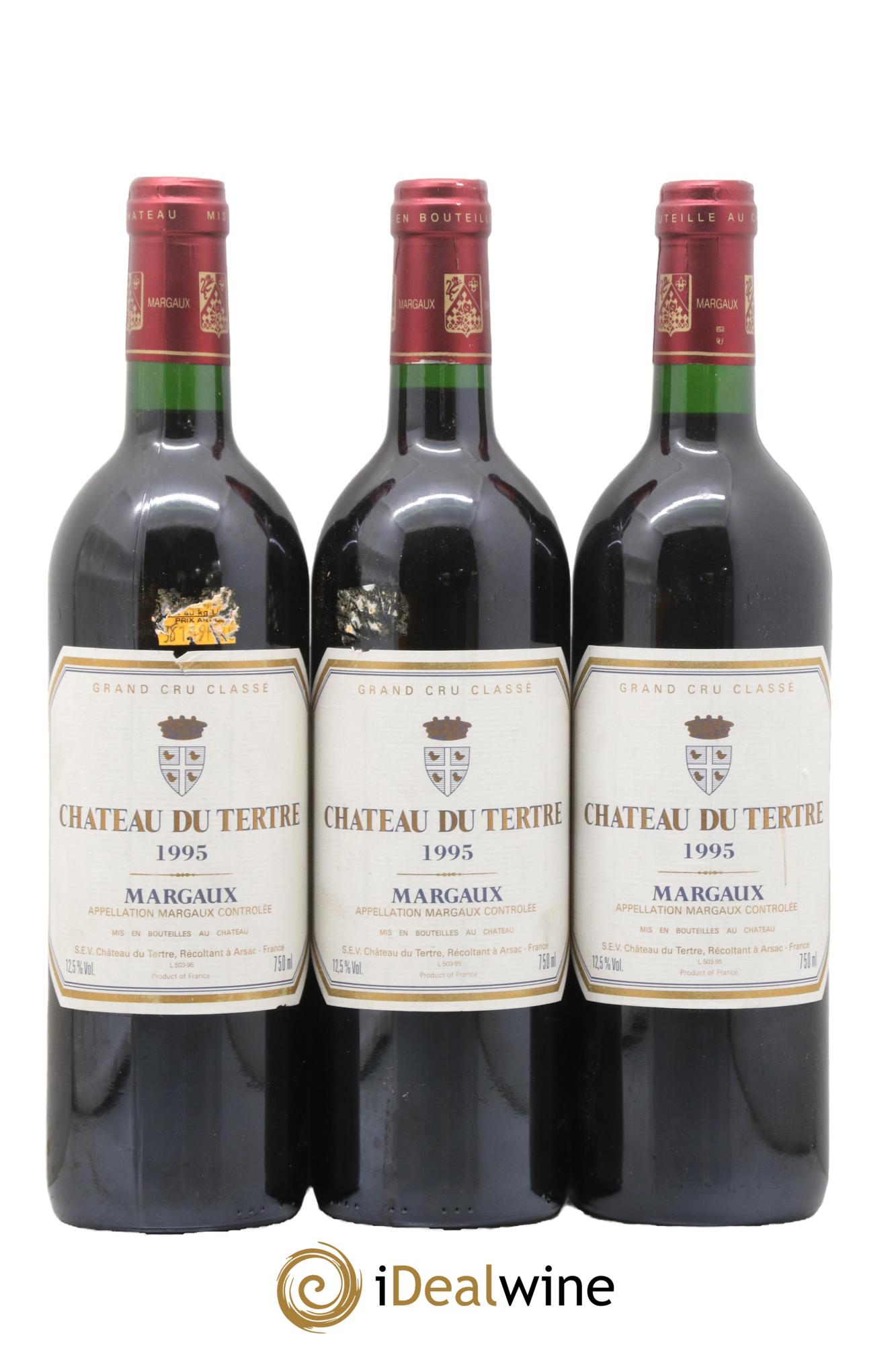 Château du Tertre 5ème Grand Cru Classé 1995 - Lot de 3 bouteilles - 0