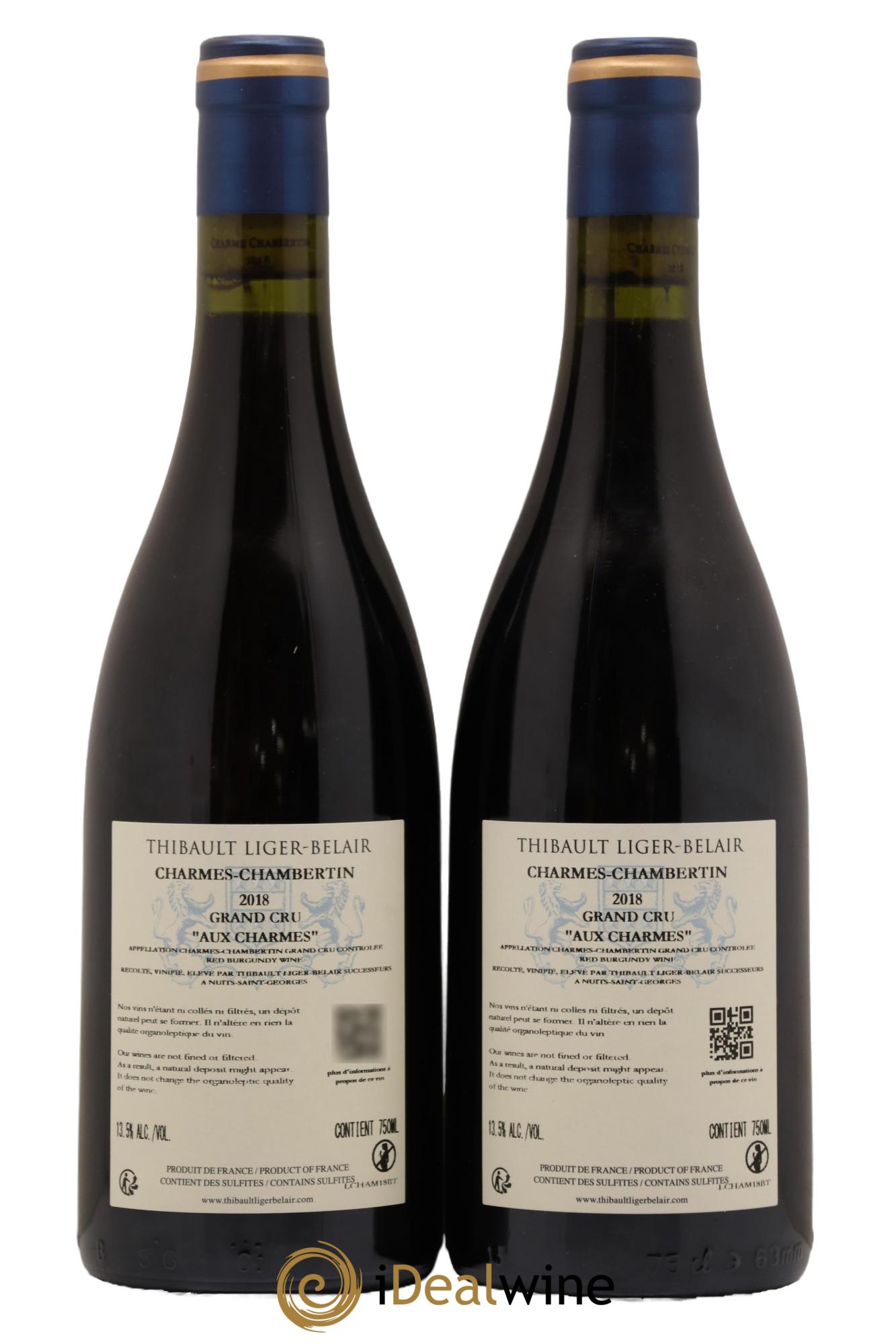 Charmes-Chambertin Grand Cru Aux Charmes Thibault Liger-Belair Successeurs 2018 - Lot de 2 bouteilles - 1