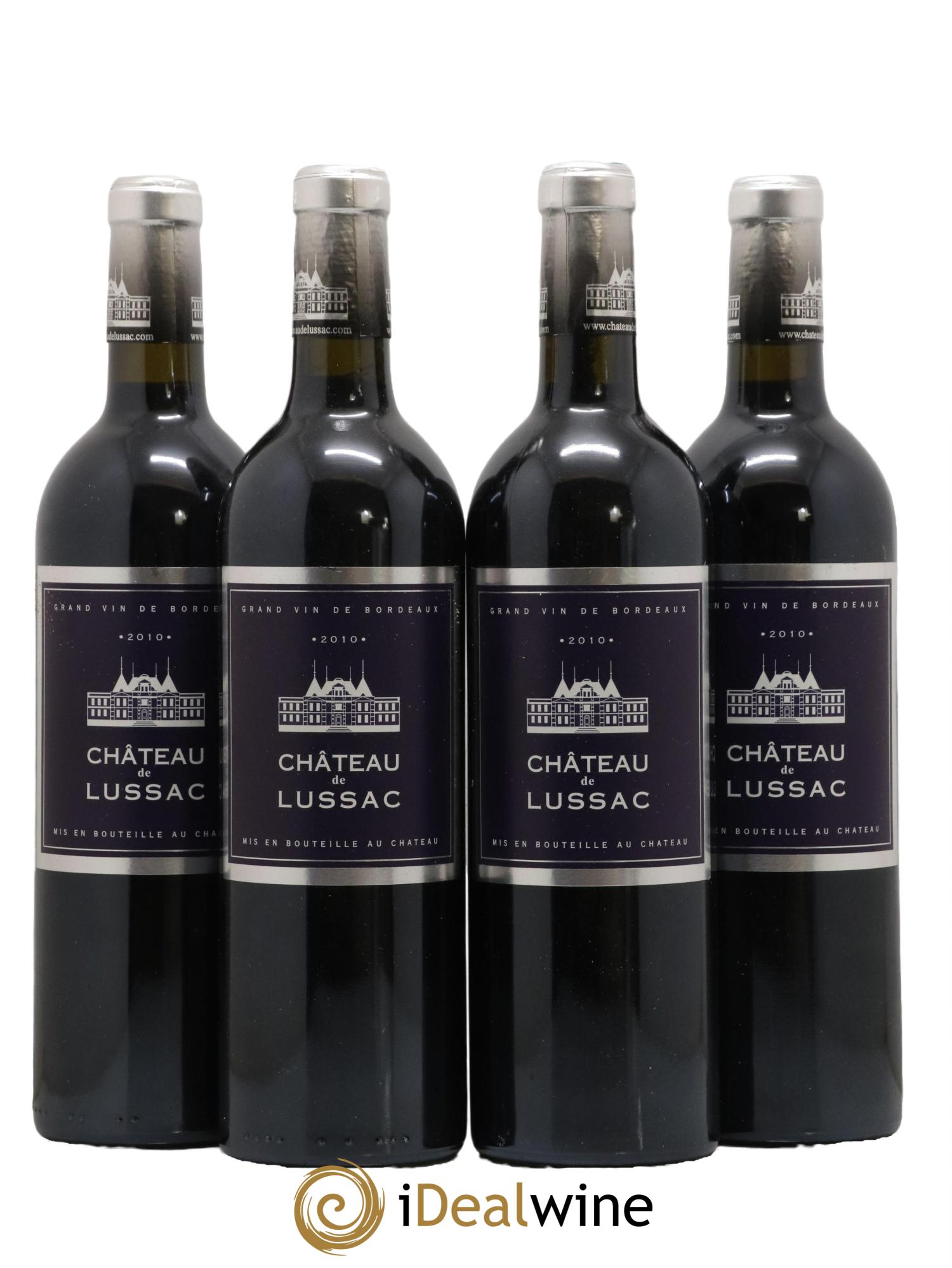 Lussac Saint-Émilion Chateau de Lussac 2010 - Lot de 4 bouteilles - 0