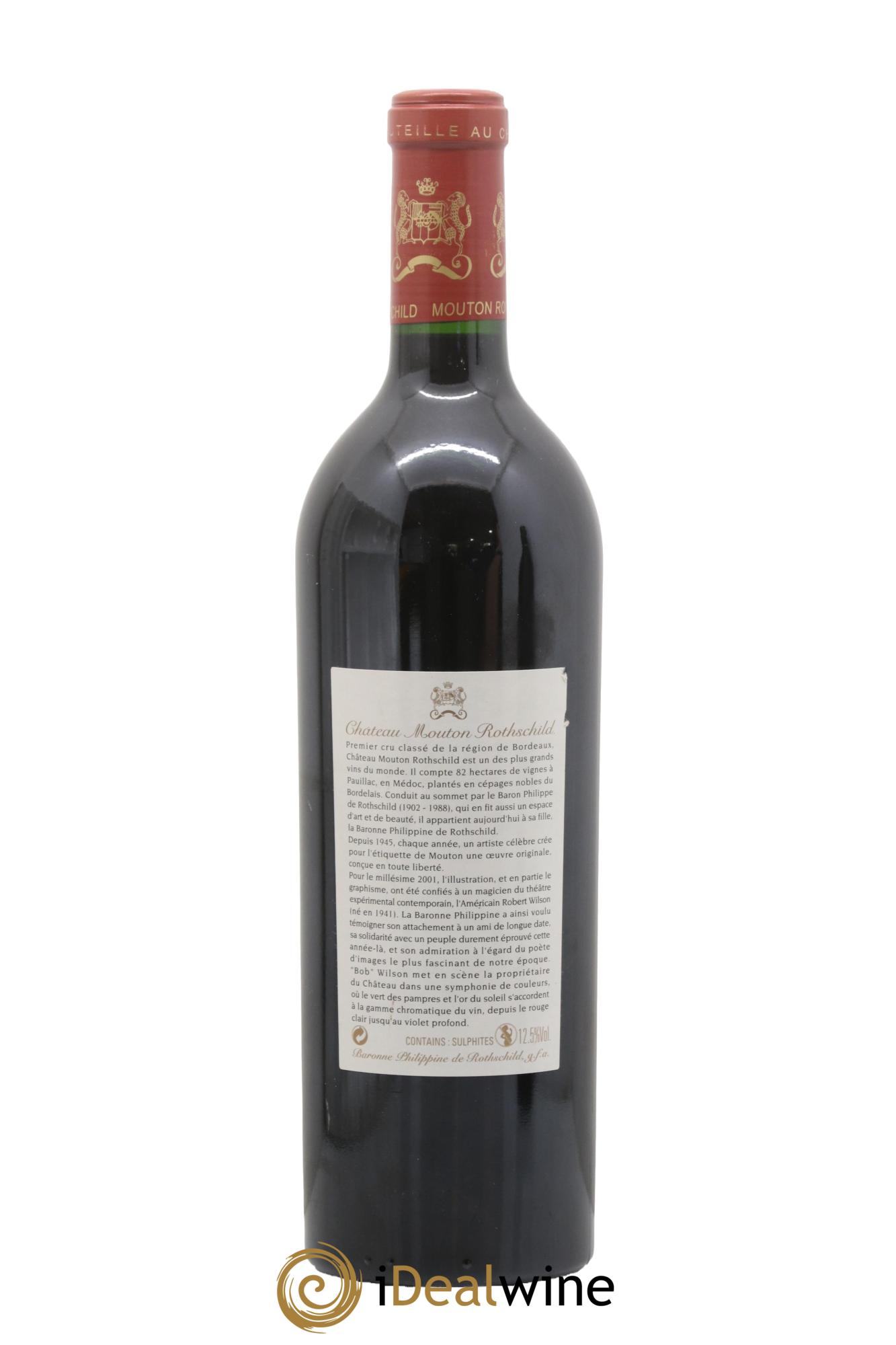 Château Mouton Rothschild 1er Grand Cru Classé 2001 - Lot de 1 bouteille - 1
