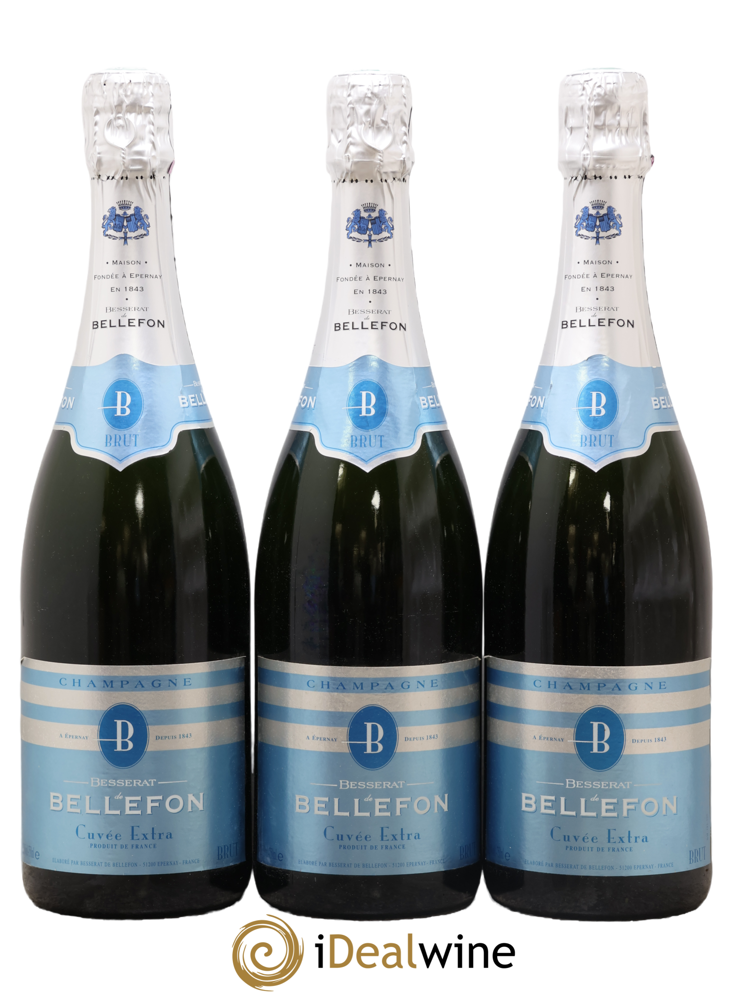 Champagne Cuvée Extra Brut Besserat de Bellefon - Lot de 3 bouteilles - 0