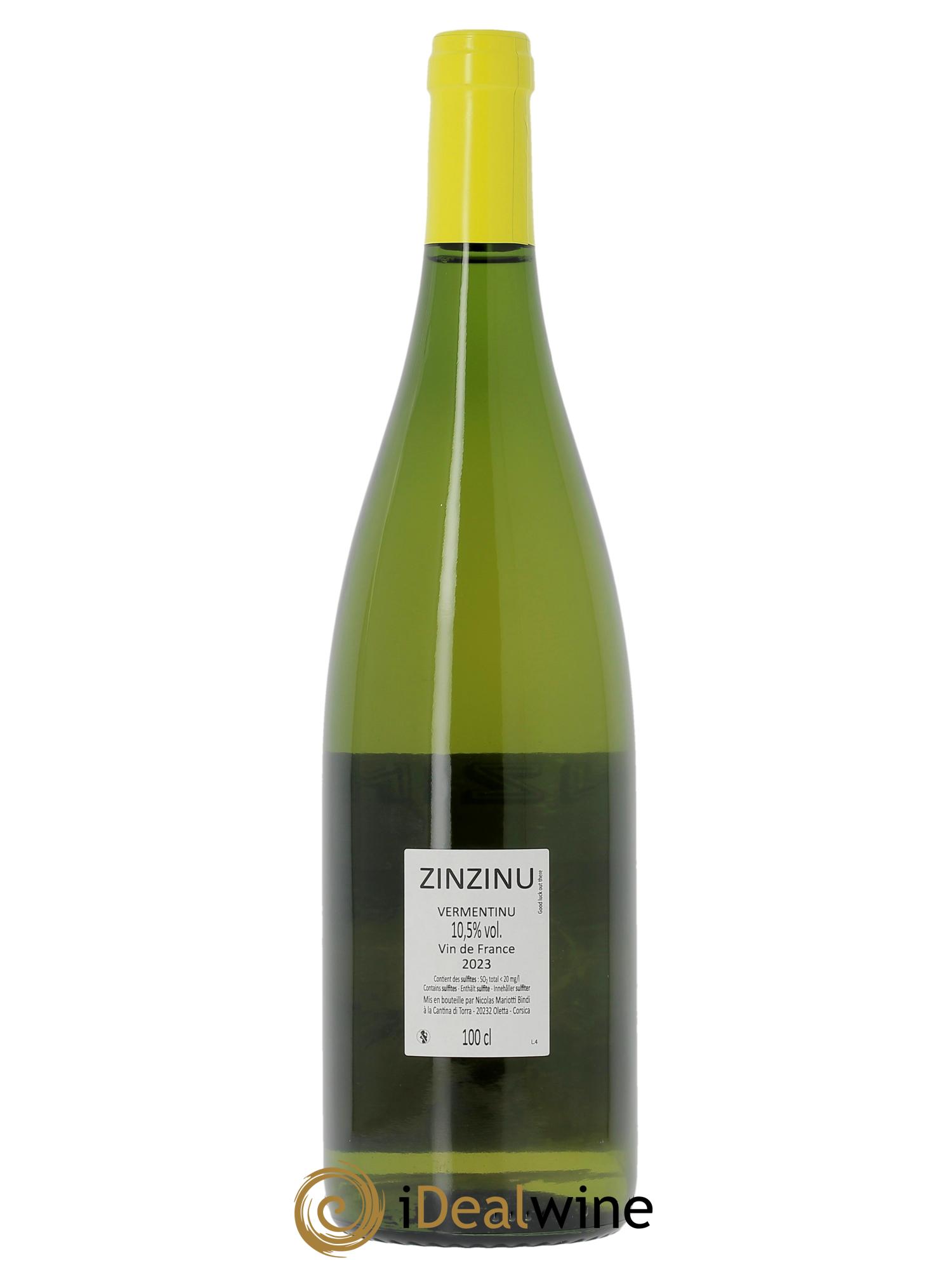 Vin de France Zinzinu Cantina di Torra Nicolas Mariotti Bindi  2023 - Lot de 1 bouteille - 1