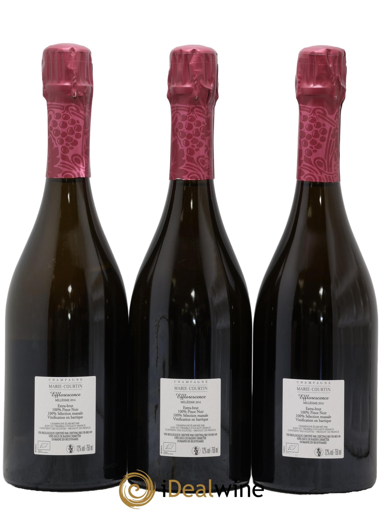 Efflorescence Extra-Brut Marie Courtin 2016 - Lot of 3 bottles - 1
