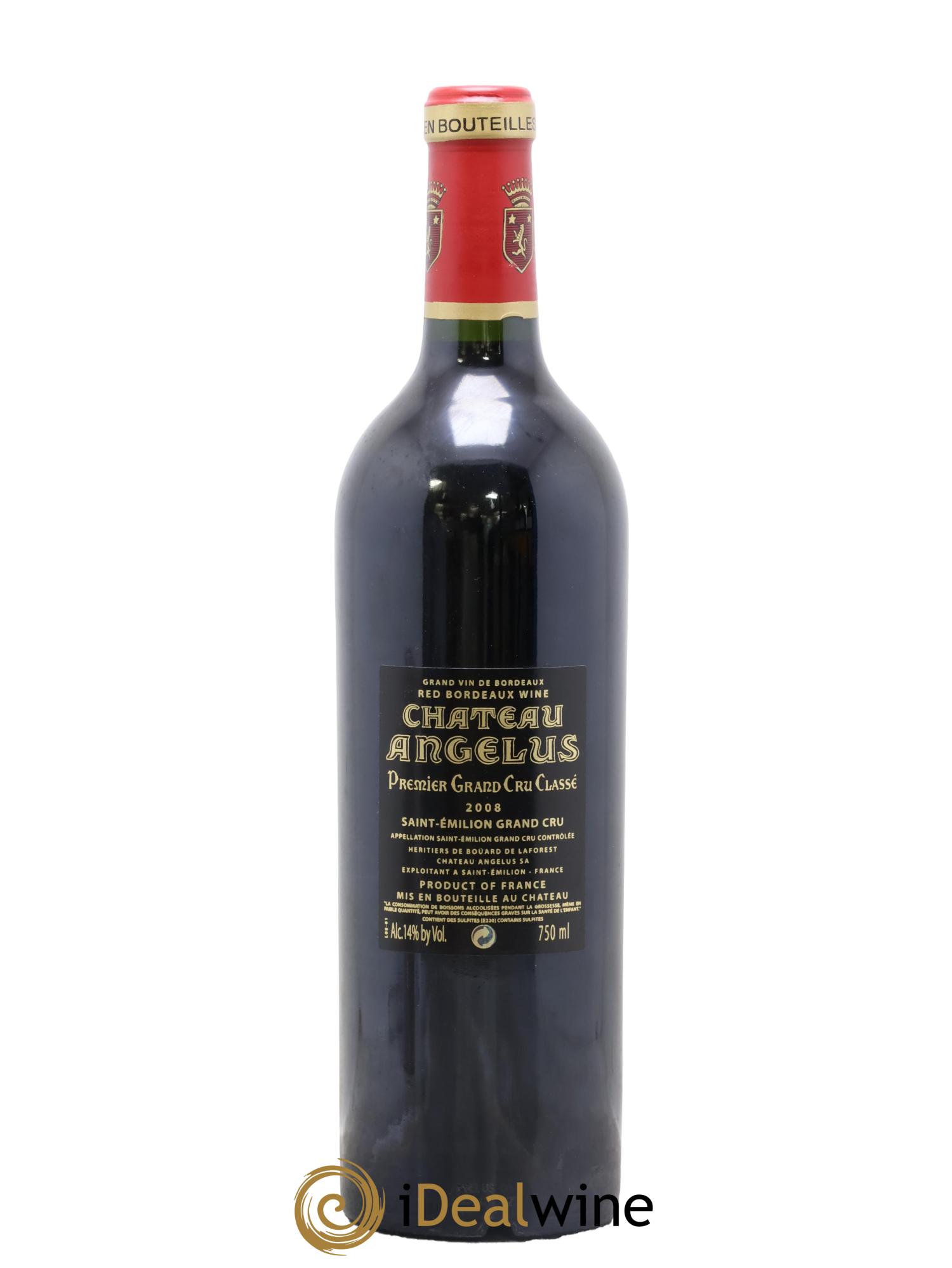 Château Angélus 1er Grand Cru Classé A 2008 - Lot de 1 bouteille - 1