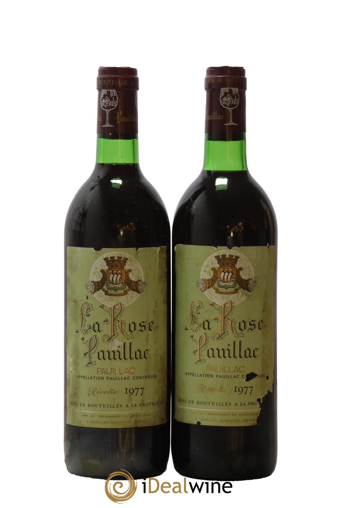 La Rose Pauillac 1977 - Lot of 2 bottles - 0