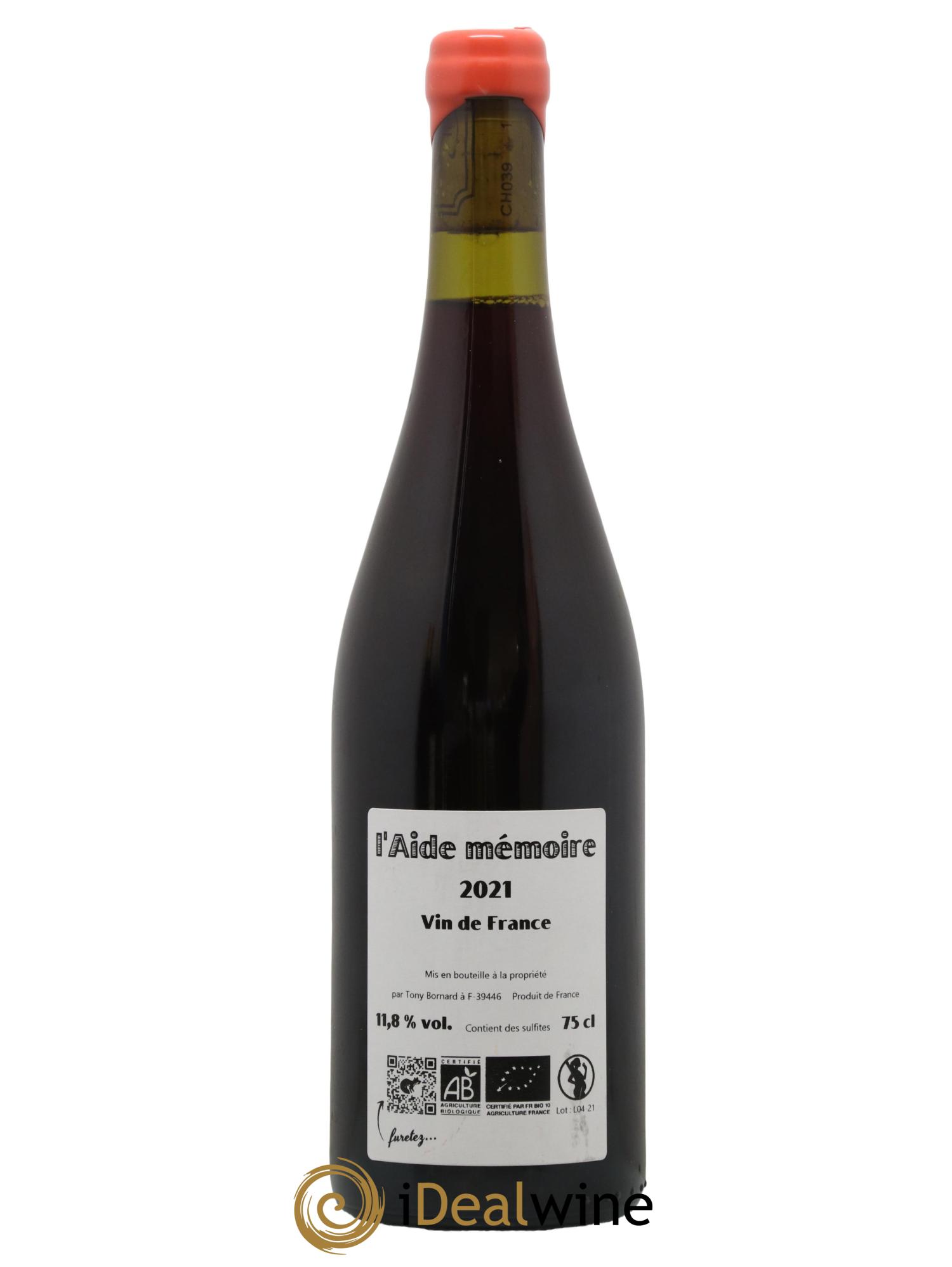 Vin de France L'Aide Mémoire Bornard 2021 - Lot de 1 bouteille - 1