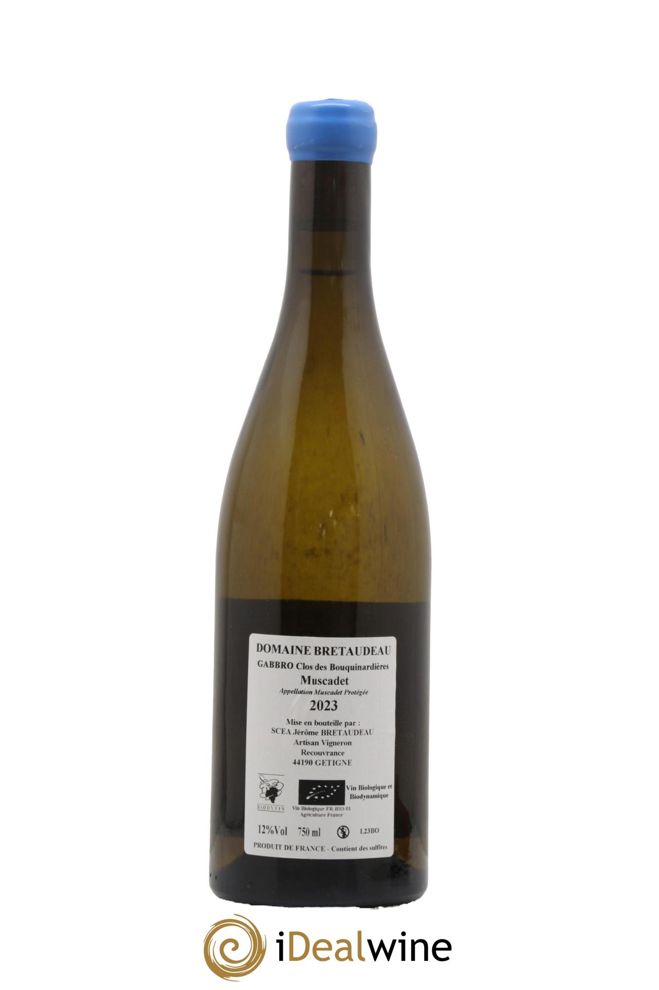 Muscadet-Sèvre-et-Maine Gabbro Clos des Bouquinardières Jérôme Bretaudeau - Domaine de Bellevue 2023 - Lot de 1 bouteille - 1