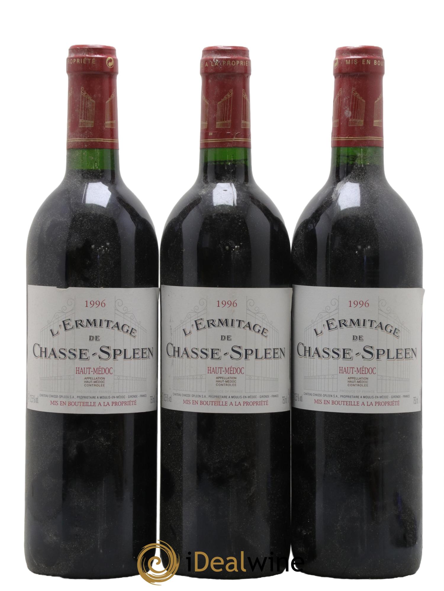 Héritage (Ermitage) de Chasse Spleen 1996 - Lot de 3 bouteilles - 0